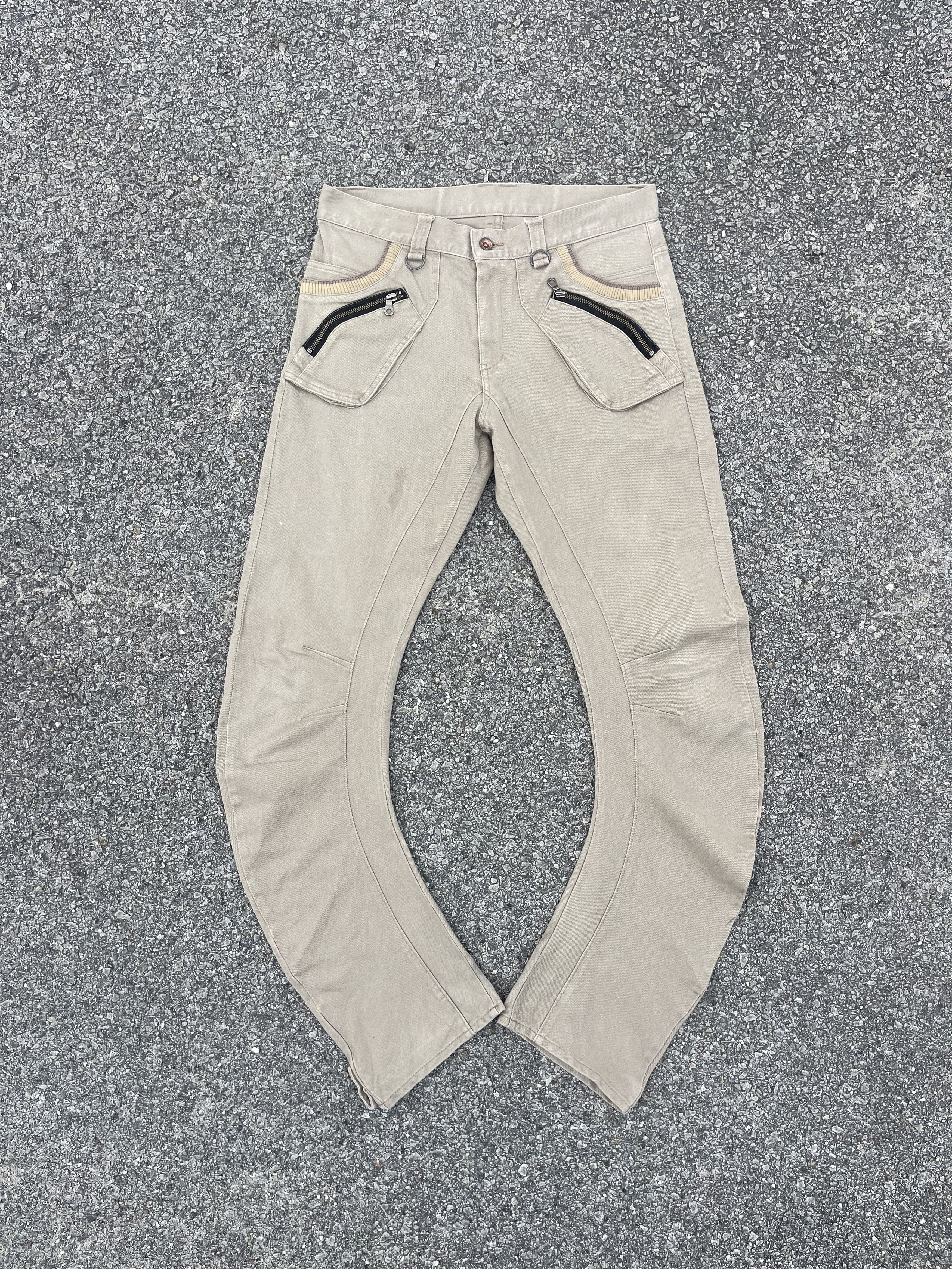 Beauty Beast × Hysteric Glamour × PPFM Vtg PPFM Curved Long Leg Beige Colour Slim Fit Travis Scott Size US 33 - 2 Thumbnail