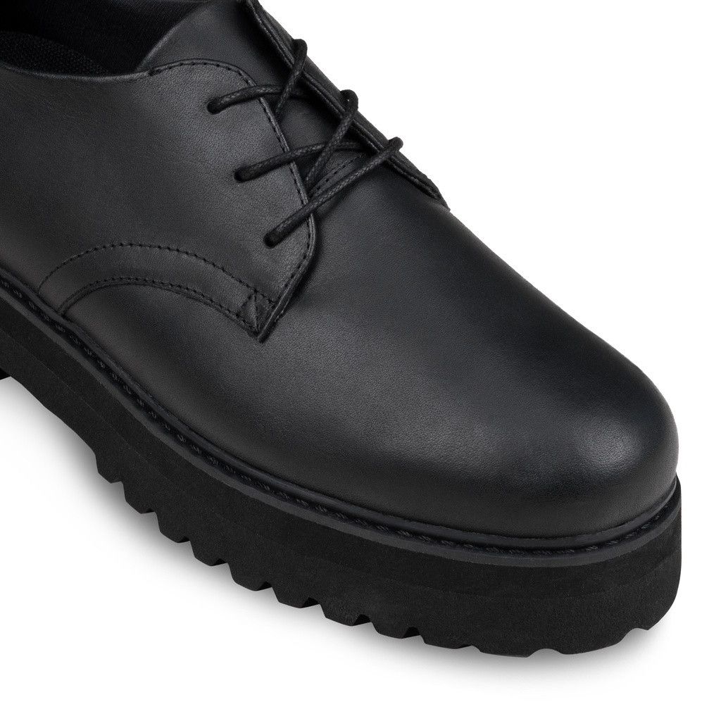 Leather × Simple Shoes Moss Derby Black Chunky Leather Size US 11 / EU 44 - 4 Thumbnail