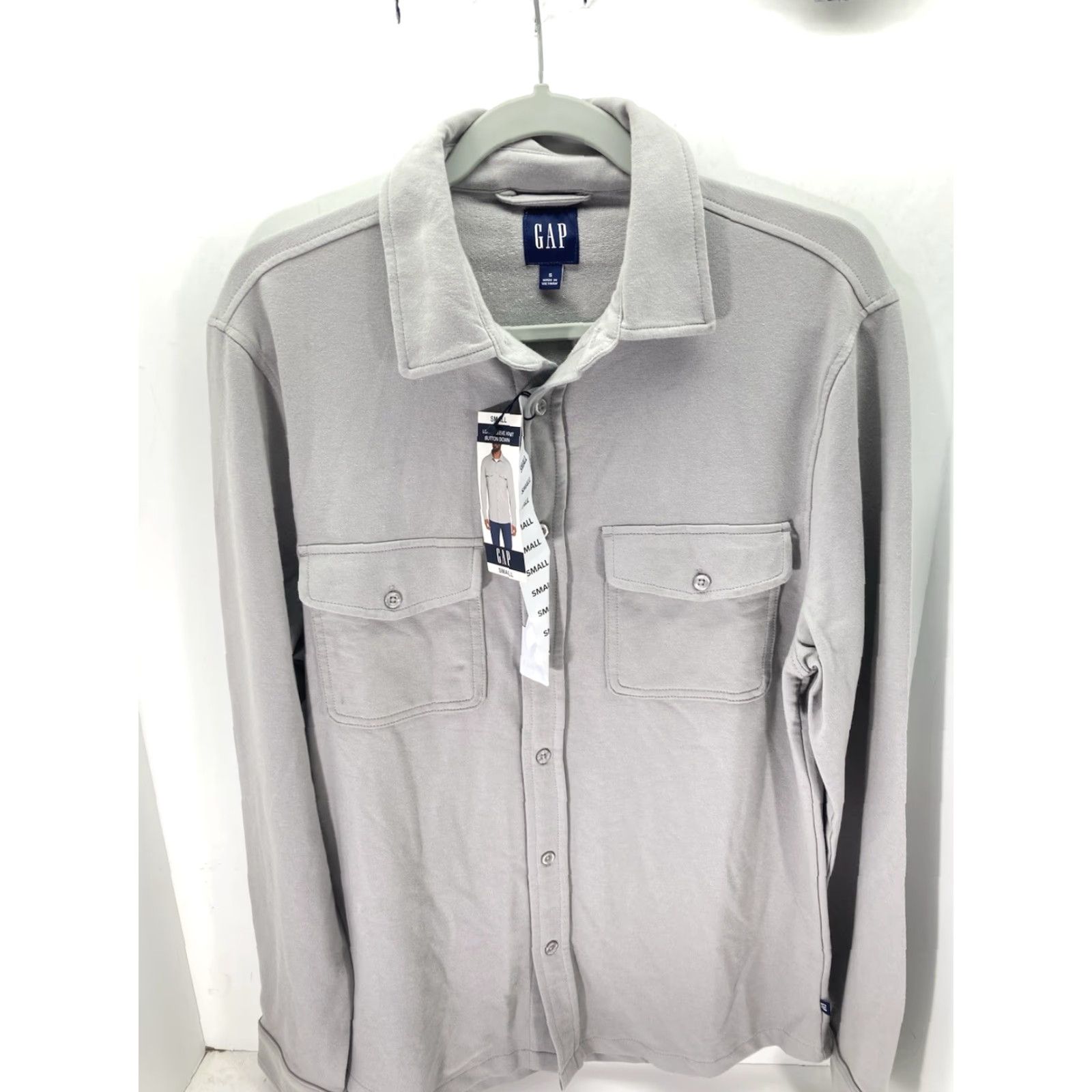 Gap Gap Shirt Men Size Small Gray Button-Up Long Sleeve Cotton Blend Stretch NWT Size US S / EU 44-46 / 1 - 2 Thumbnail