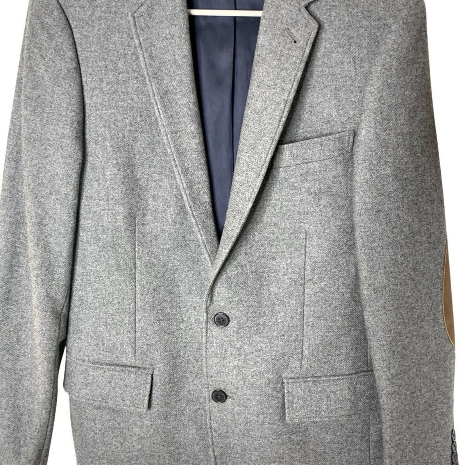 J.Crew J Crew Wool Blend Suede Elbow Patch Sports Jacket Blazer Men Size 36R - 8 Thumbnail