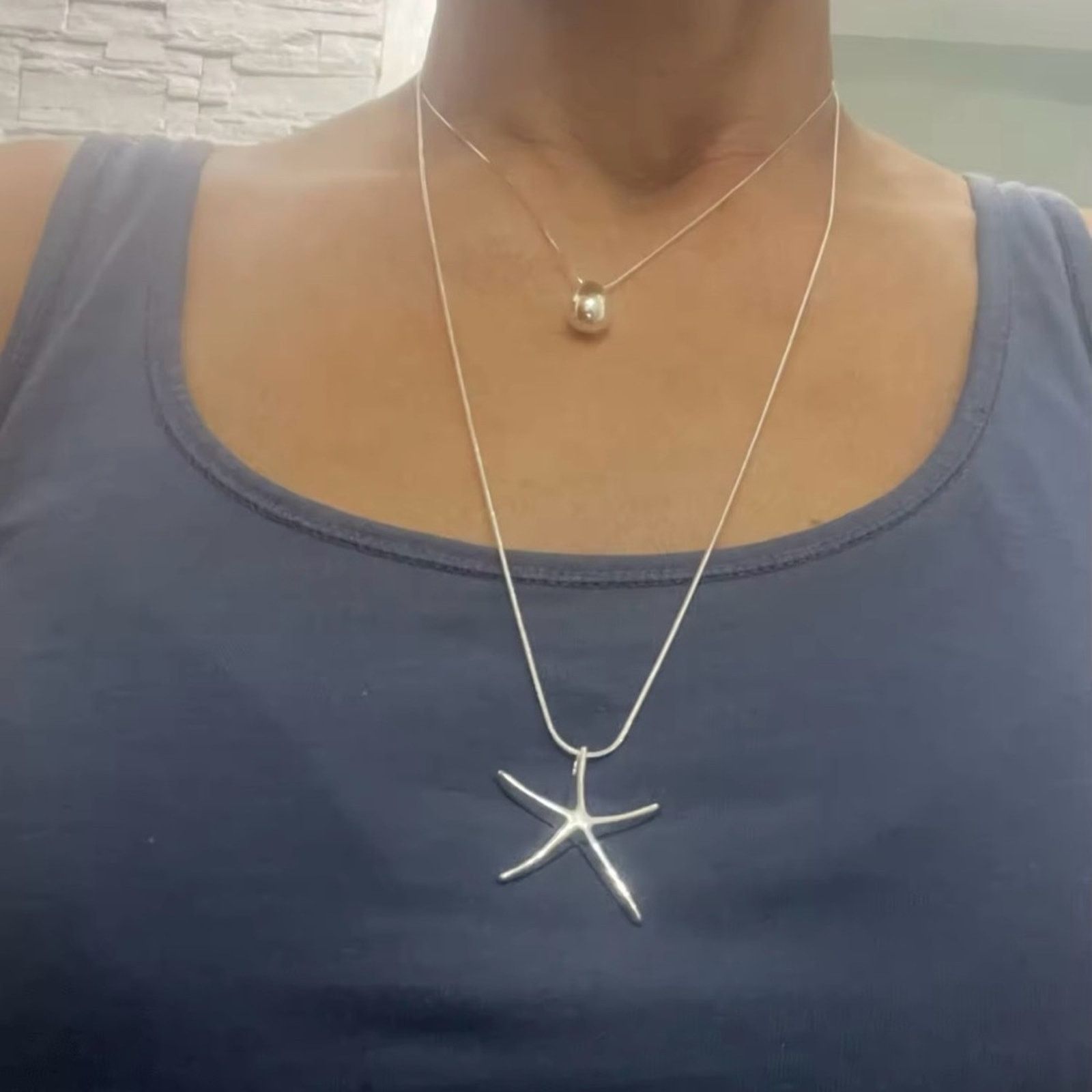 Other Sterling Silver Starfish Necklace for Women 22” Size ONE SIZE - 3 Thumbnail