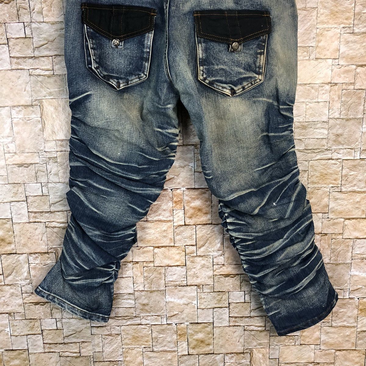Japanese Brand Elme Design faded Blue Cropped spring Denim Pants #A347 Size US 31 - 18 Thumbnail
