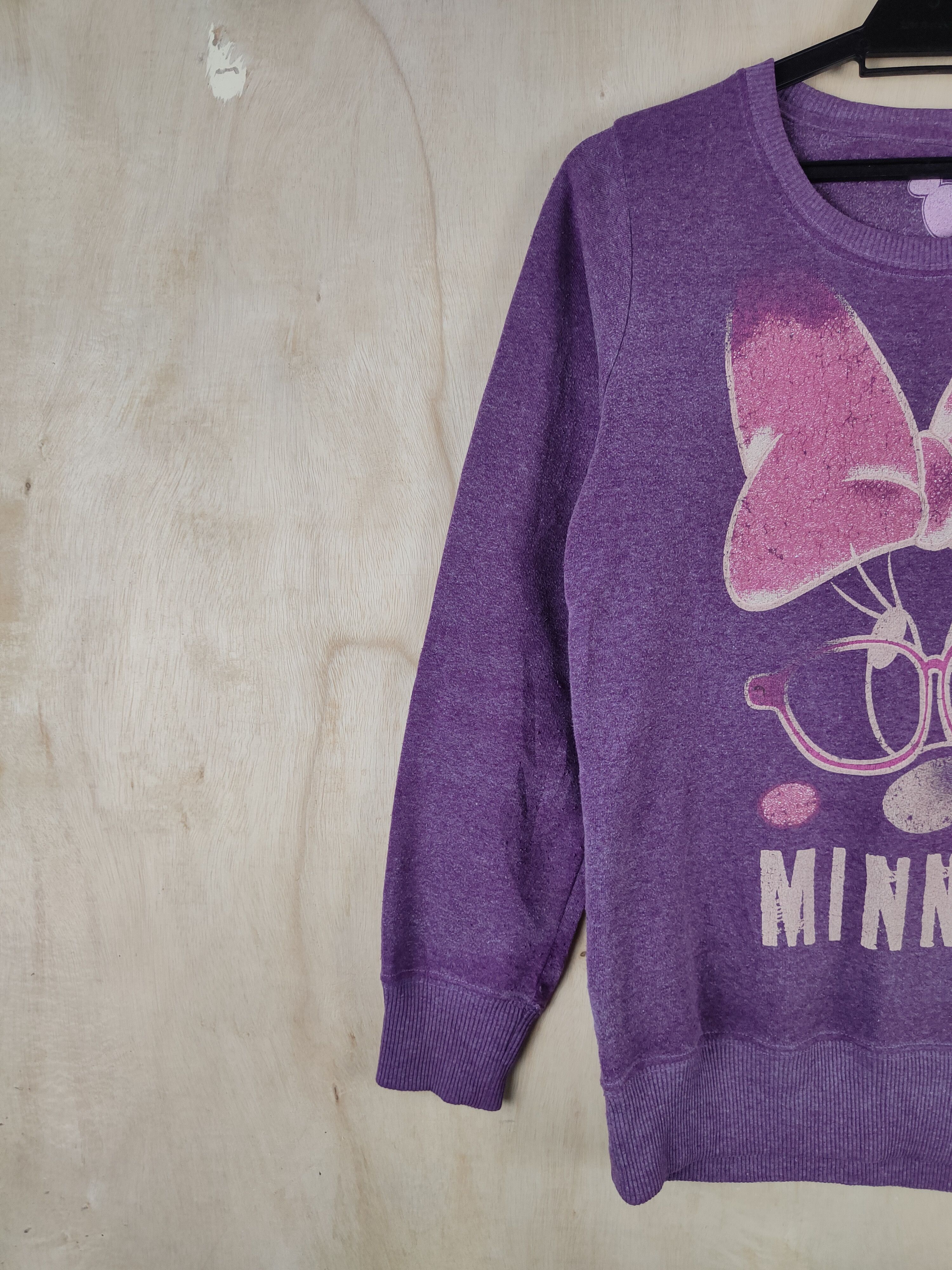 Cartoon Network Disney Purple big face Minnie Sweatshirts #S2582 Size S / US 4 / IT 40 - 6 Thumbnail