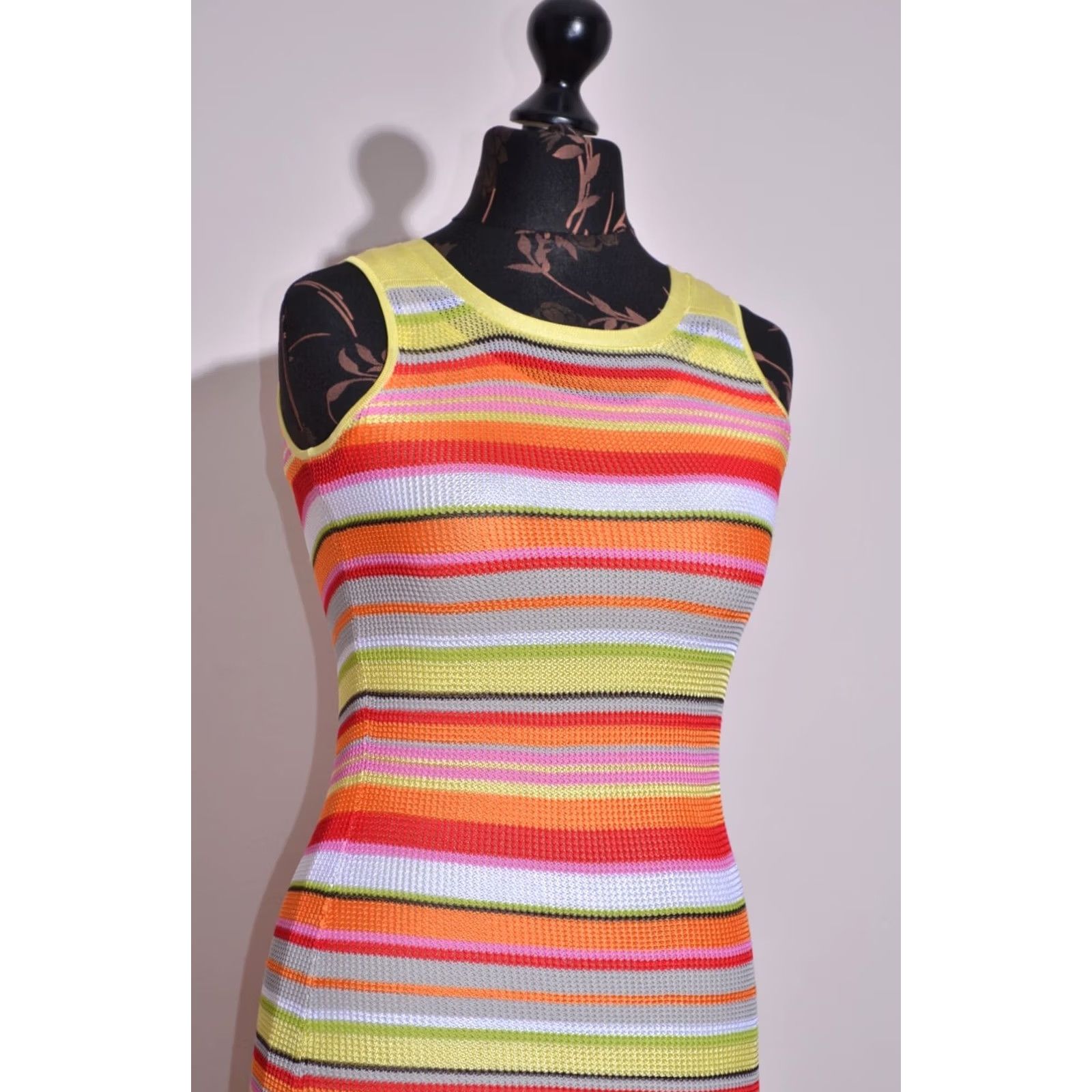 Escada Laurel By Escada Women's Sleeveless Knitted Lined Dress Striped IT38 UK6 Size M / US 6-8 / IT 42-44 - 2 Thumbnail