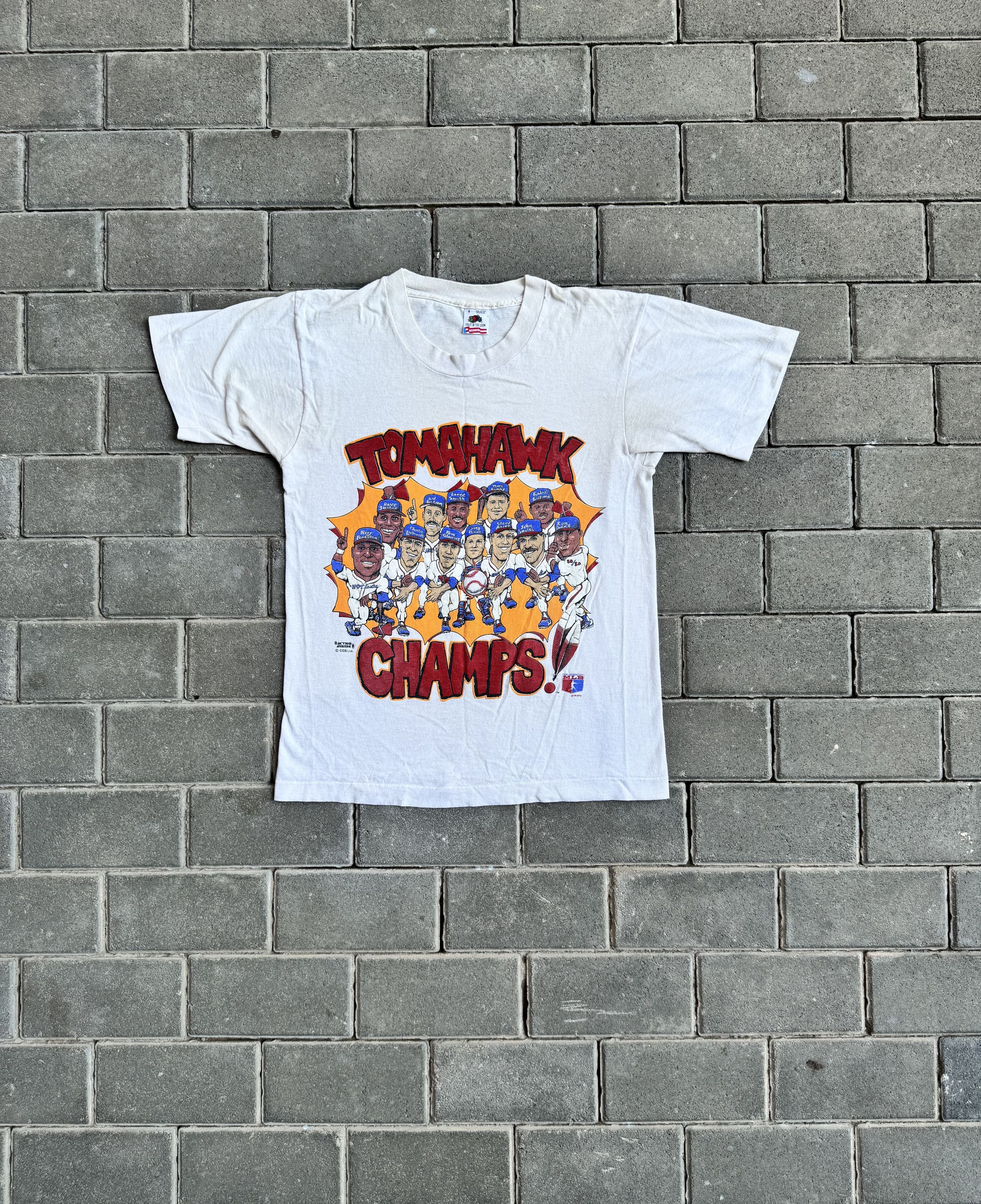 Vintage Vintage Atlanta Braves Tomahawk Champs 1991 T-Shirt Size US S / EU 44-46 / 1 - 1 Thumbnail