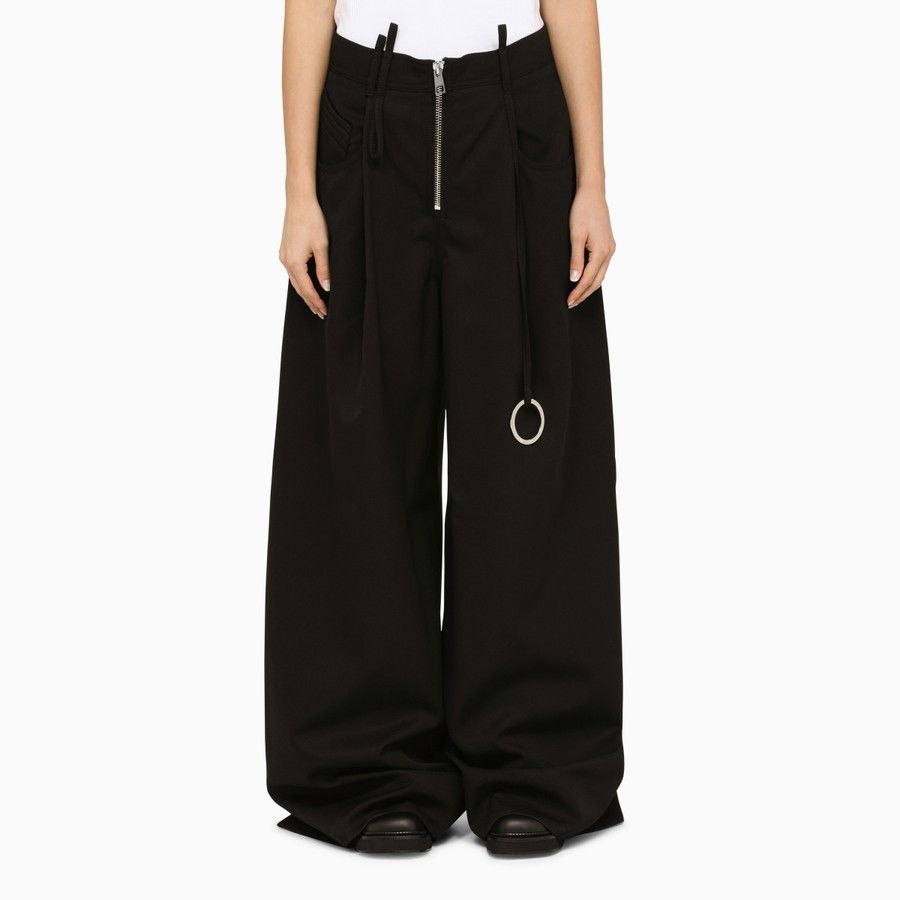 The Attico o1d2blof1024 Oversize Wool Trouser in Black Size 27" / US 4 / IT 40 - 1 Thumbnail