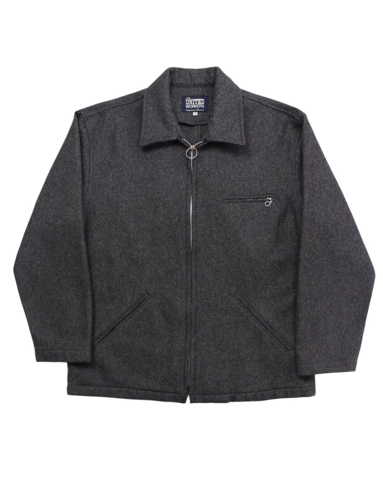 Vintage 1990S THE UNITED WORKERS O-RING ZIP WOOL BLEND JACKET Size US M / EU 48-50 / 2 - 1 Thumbnail