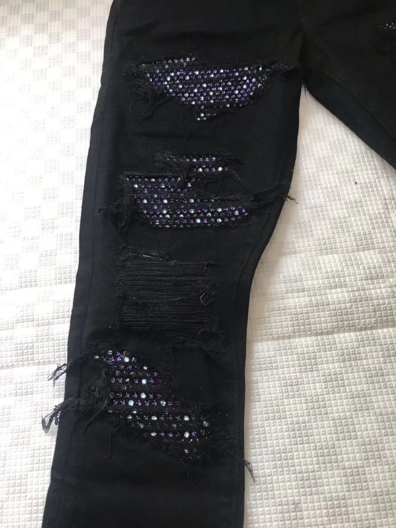 Amiri Amiri limited high-end purple dual-color diamond denim pan Size US 31 - 2 Thumbnail