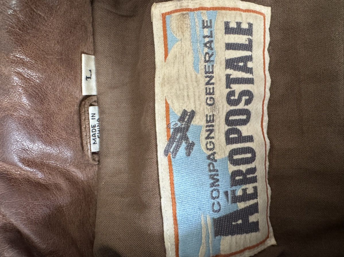 Aeropostale Vintage Aeropostale leather jacket Size US L / EU 52-54 / 3 - 3 Thumbnail