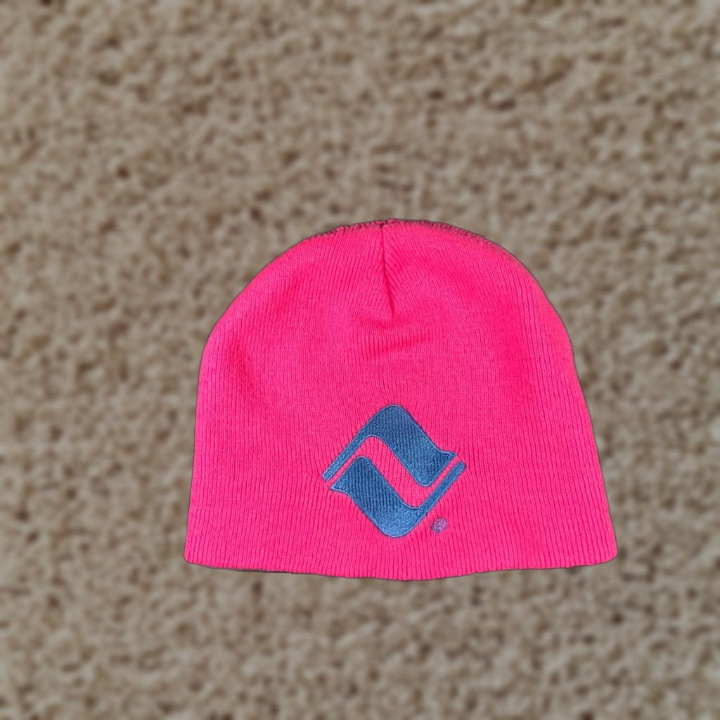 Vintage Beanie Toque Adult One Size Neon Pink Knit Acrylic Ski High Visibility Size ONE SIZE - 1 Thumbnail