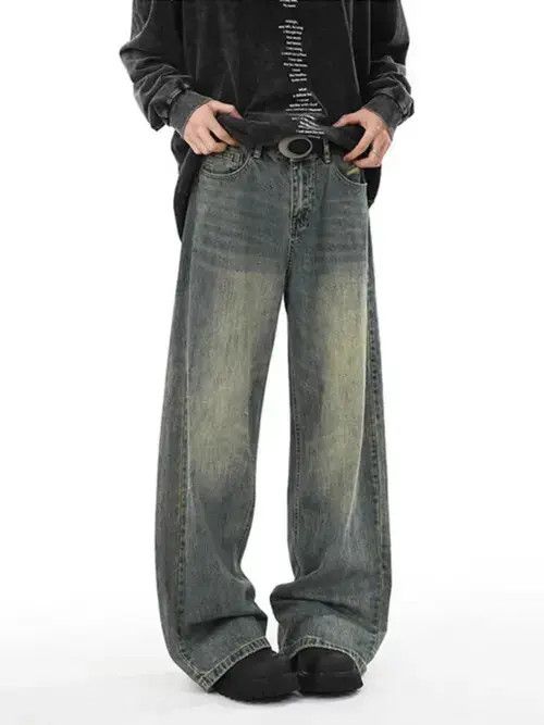 Jean High street Y2K hip hop baggy wash jeans Size US 34 / EU 50 - 3 Thumbnail