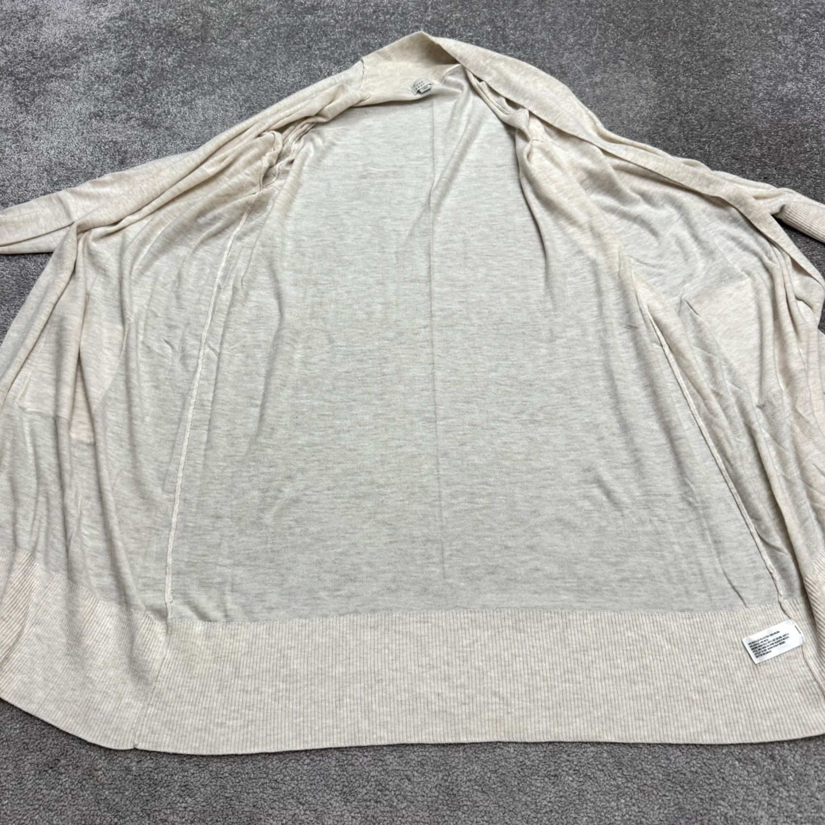 Vintage A New Day Cardigan Womens 3XL Open Front Knit Beige Solid Oatmeal Size XXL / US 16-18 / IT 52-54 - 4 Thumbnail