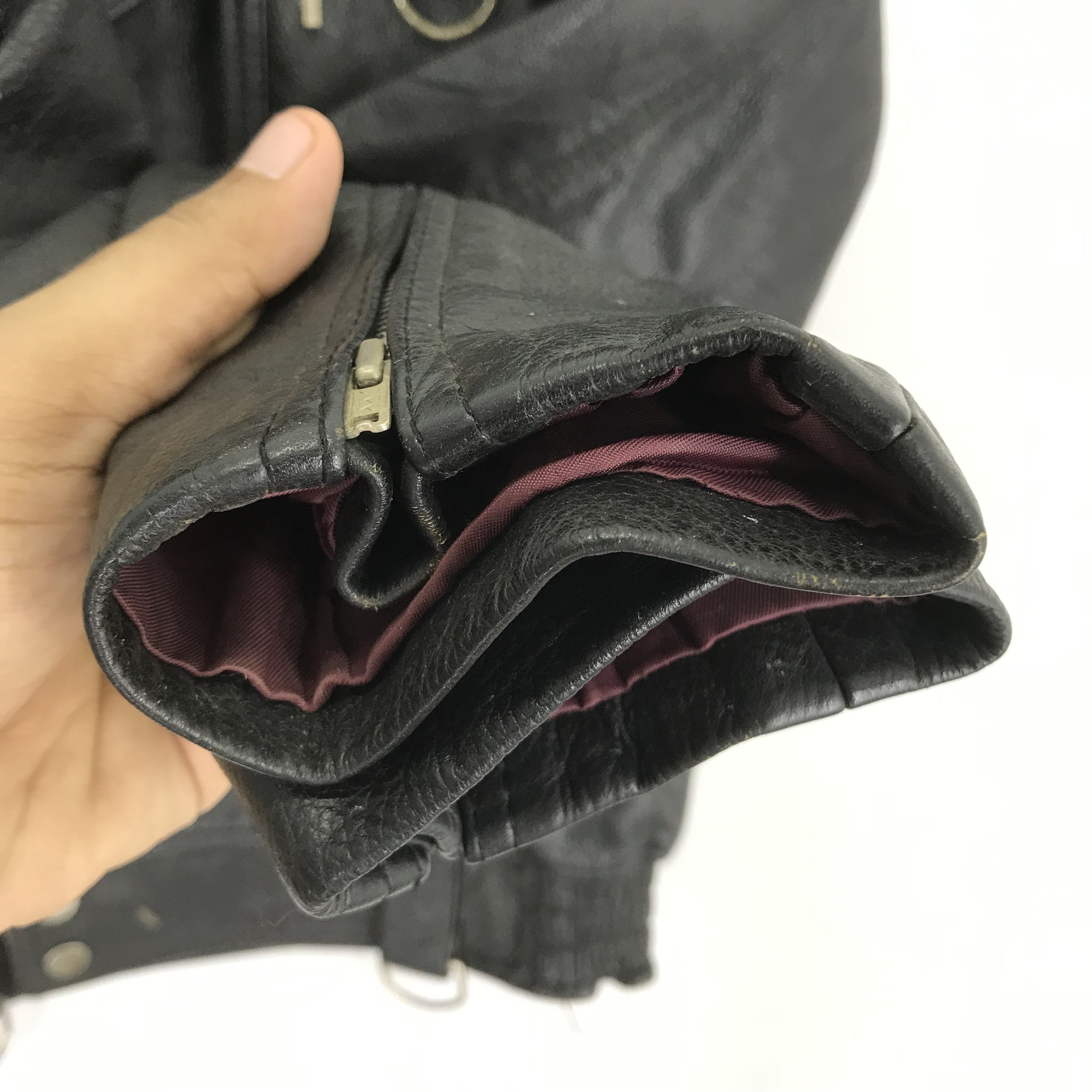 Japanese Brand × Vintage Vintage 90's Casual Leather Jacket Japan Black Double Collar Size US M / EU 48-50 / 2 - 7 Thumbnail