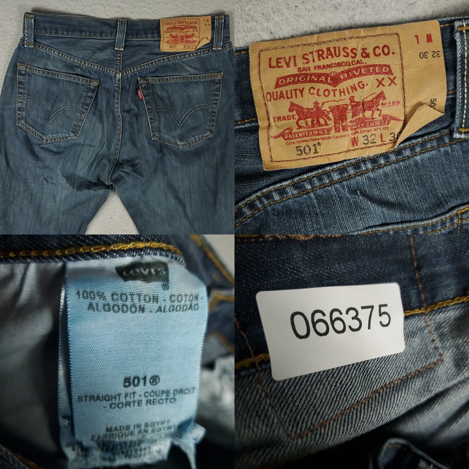Levi's VINTAGE Levis 501 Jeans Mens Size 32x28 Blue Button Fly Straight Leg Denim Pants Size US 32 / EU 48 - 8 Thumbnail