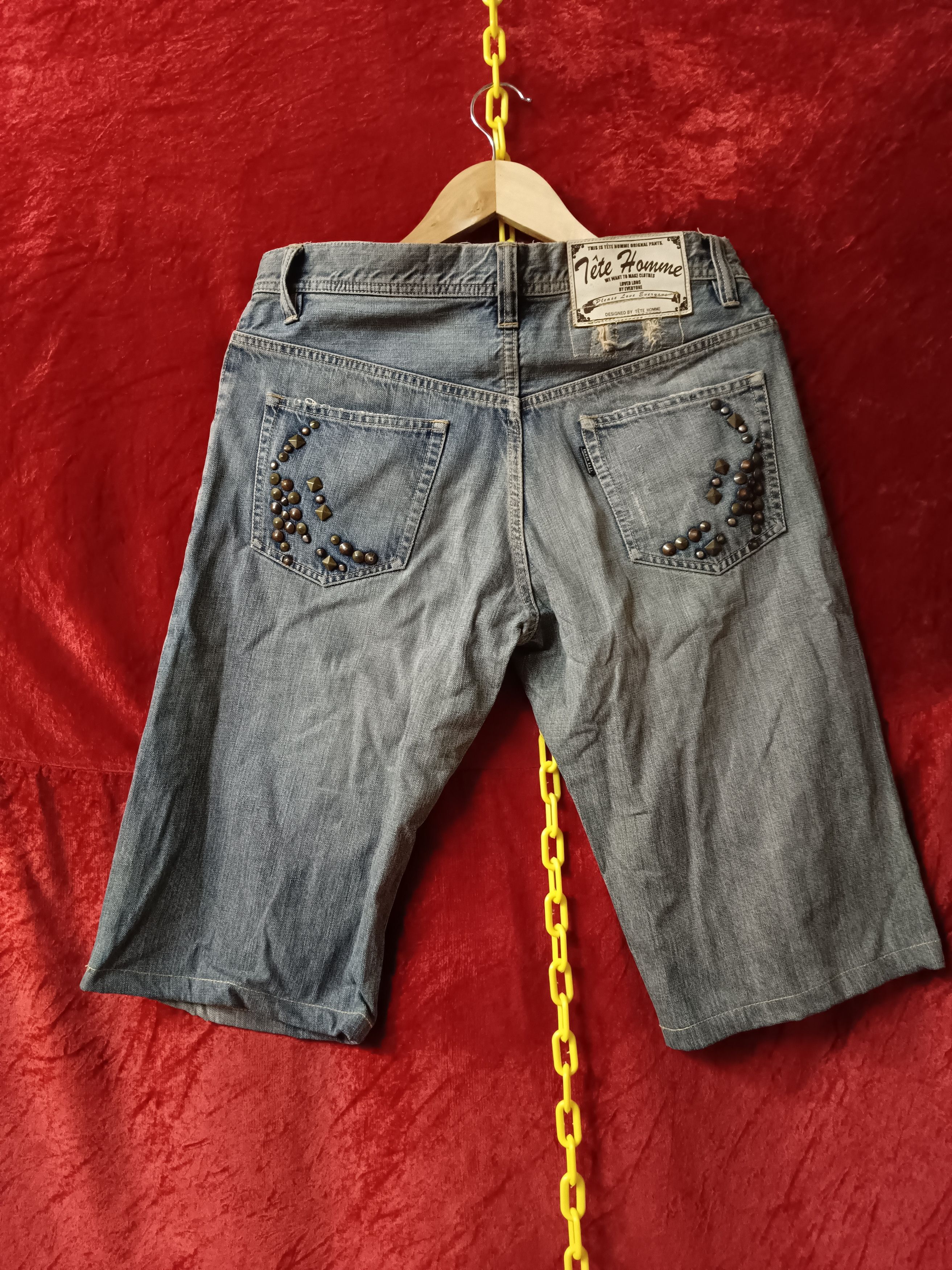 Japanese Brand × Tete Homme × Vintage Studded Short Jeans Size US 32 / EU 48 - 5 Thumbnail