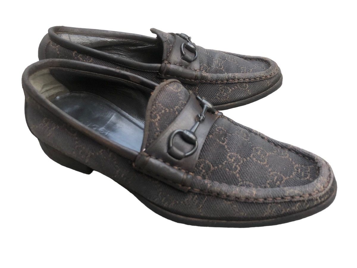 🔥 GUCCI Denim GG Vintage Monogram Loafers Dress Shoes Black