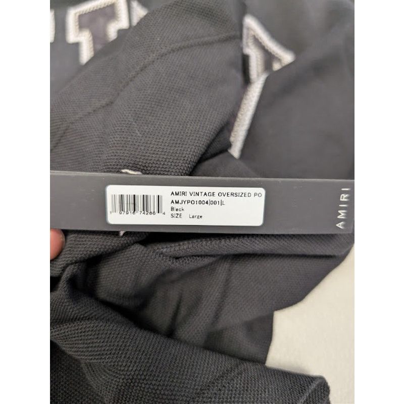 Amiri o1rshd1 Vintage Oversized Short-Sleeved Polo Shirt in Black Size US L / EU 52-54 / 3 - 22 Thumbnail