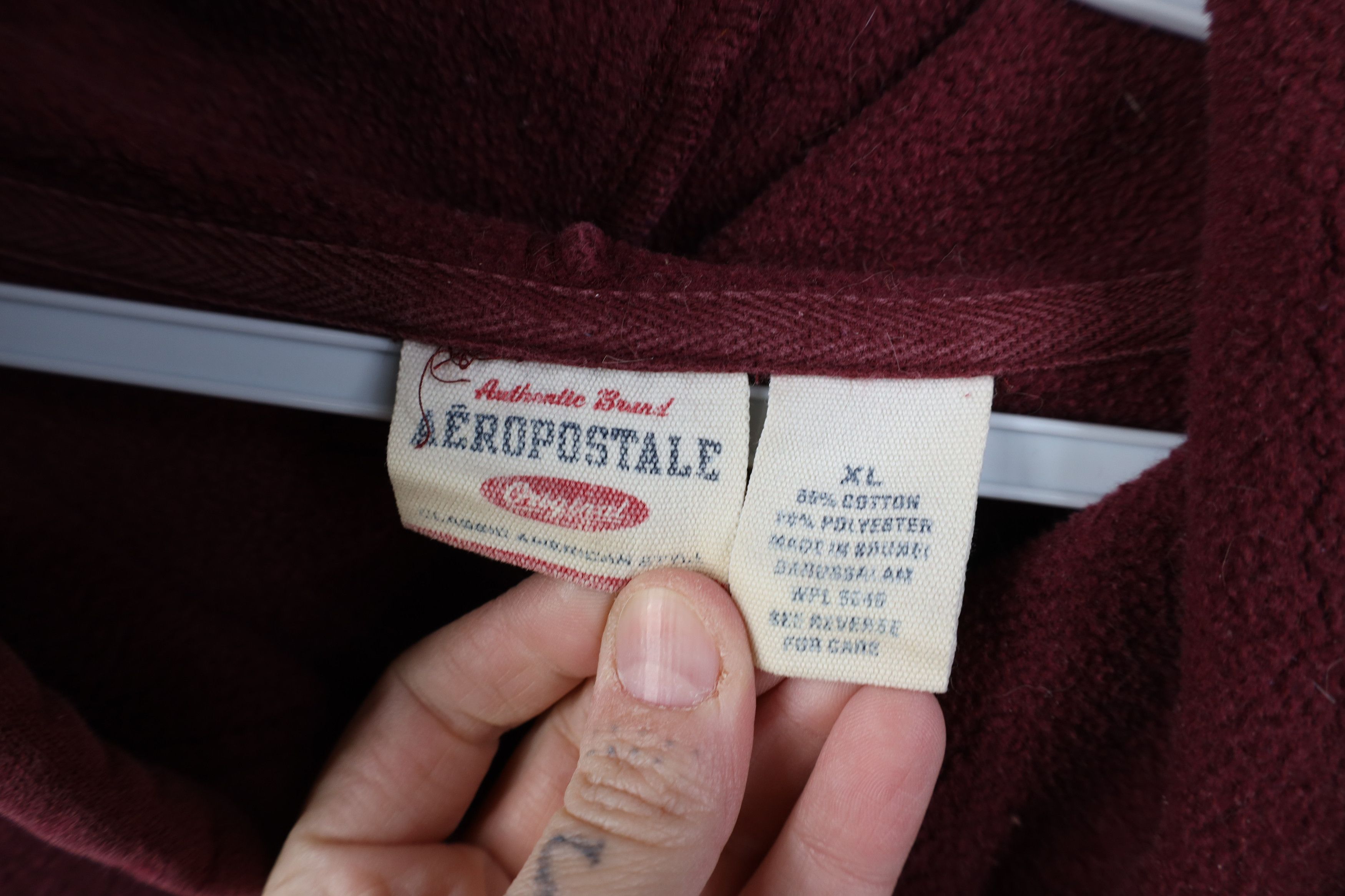 Aeropostale Vintage 90s Y2K Aeropostale Spell Athletics Hoodie Maroon Size US XL / EU 56 / 4 - 11 Thumbnail