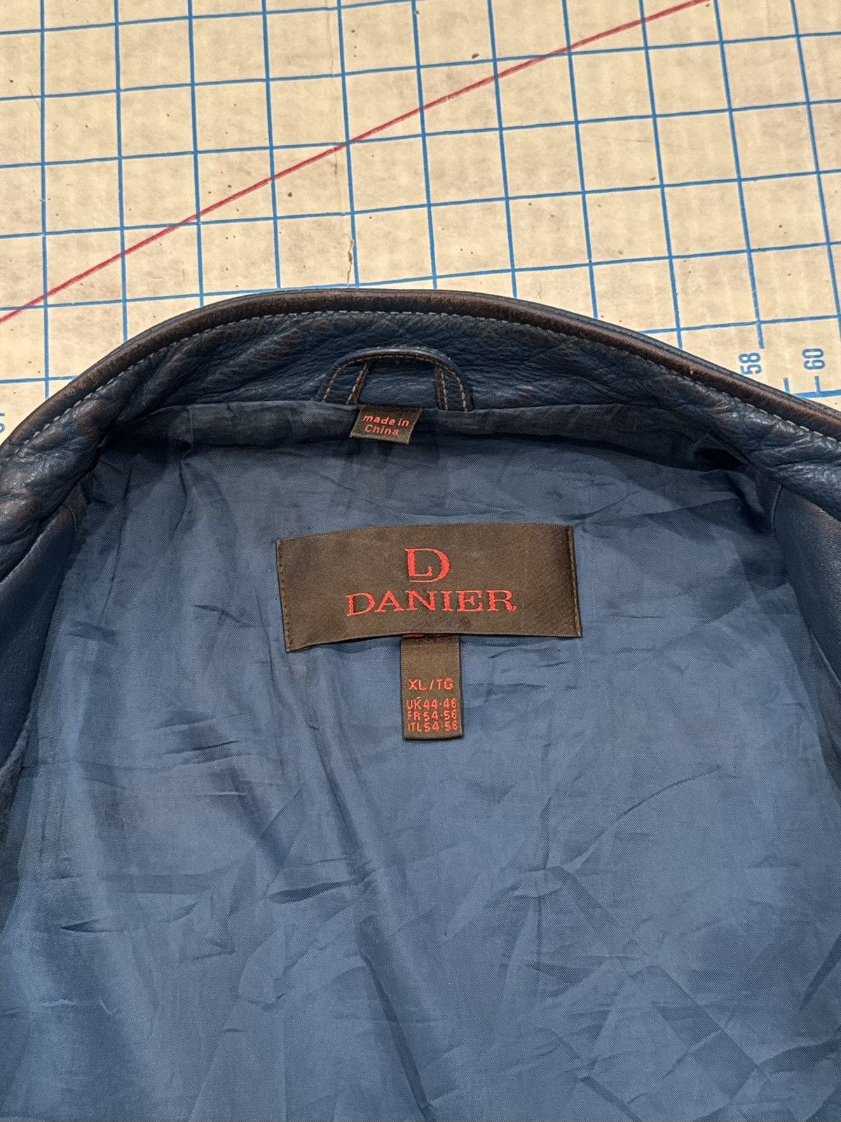Danier Vintage Danier Cafe Racer Style Leather Jacket Cracking Blue Size US XL / EU 56 / 4 - 9 Thumbnail
