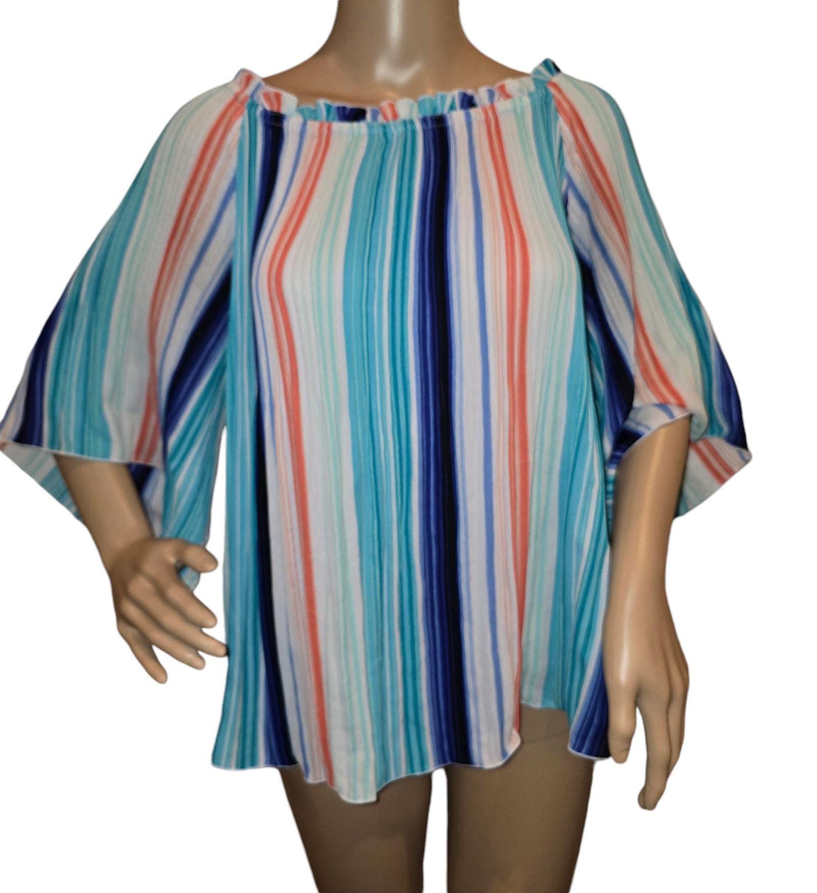 Worthington Stylish Striped Off-Shoulder Top - Perfect for Summer Size XL / US 12-14 / IT 48-50 - 1 Thumbnail