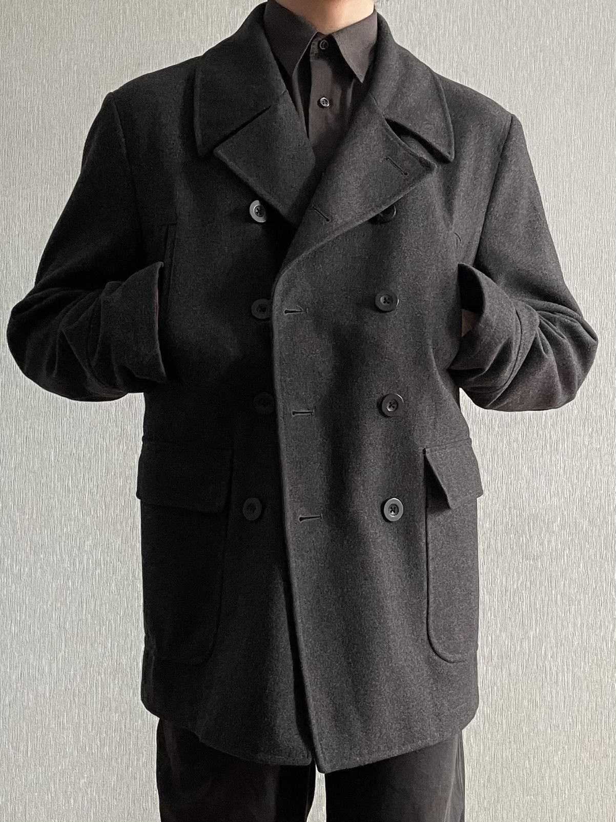Vintage A Woolen Cold Gray 1/2 Coat Heavyweight Jacket Size US L / EU 52-54 / 3 - 17 Thumbnail