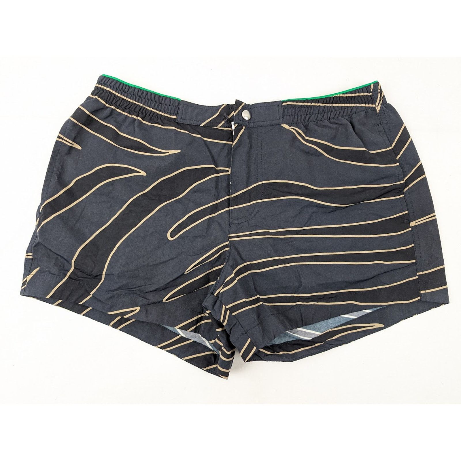 Bottega Veneta o1rshd1 Nylon Animal Print Boxer Short in Navy/Black/Sesame Size US 34 / EU 50 - 2 Thumbnail