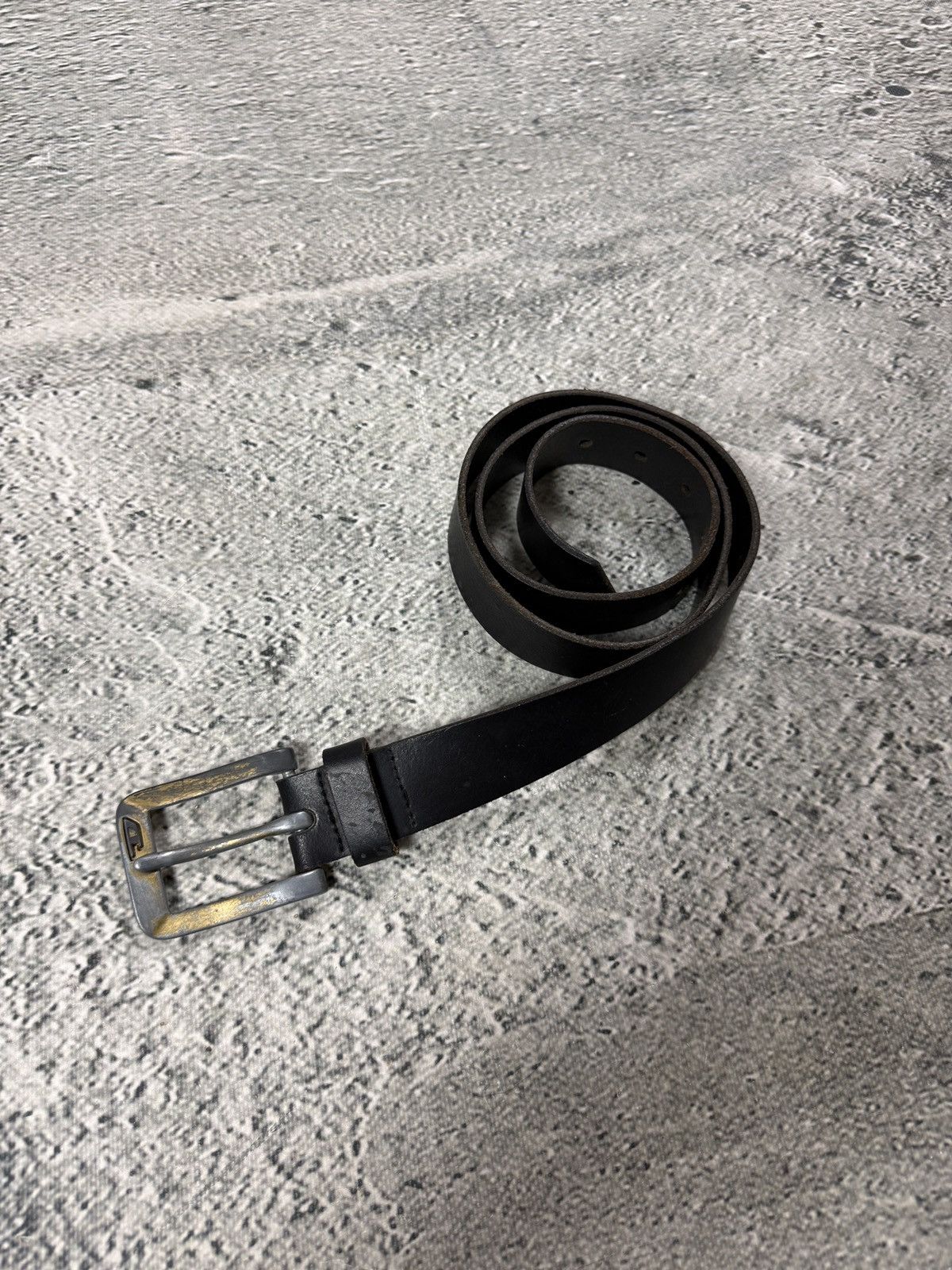 Diesel Diesel leather belt big buckle Y2K black basic gold silver Size 40 - 1 Thumbnail