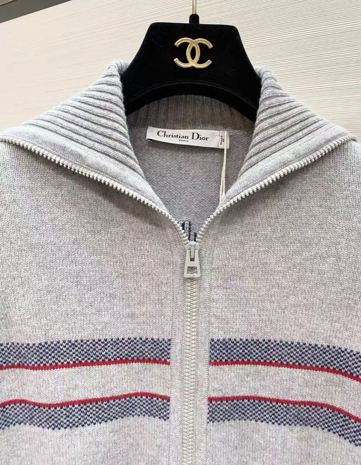 Dior Dior Classic Grey Zip-Up Wool Knit Vest J33 Size S / US 4 / IT 40 - 3 Thumbnail