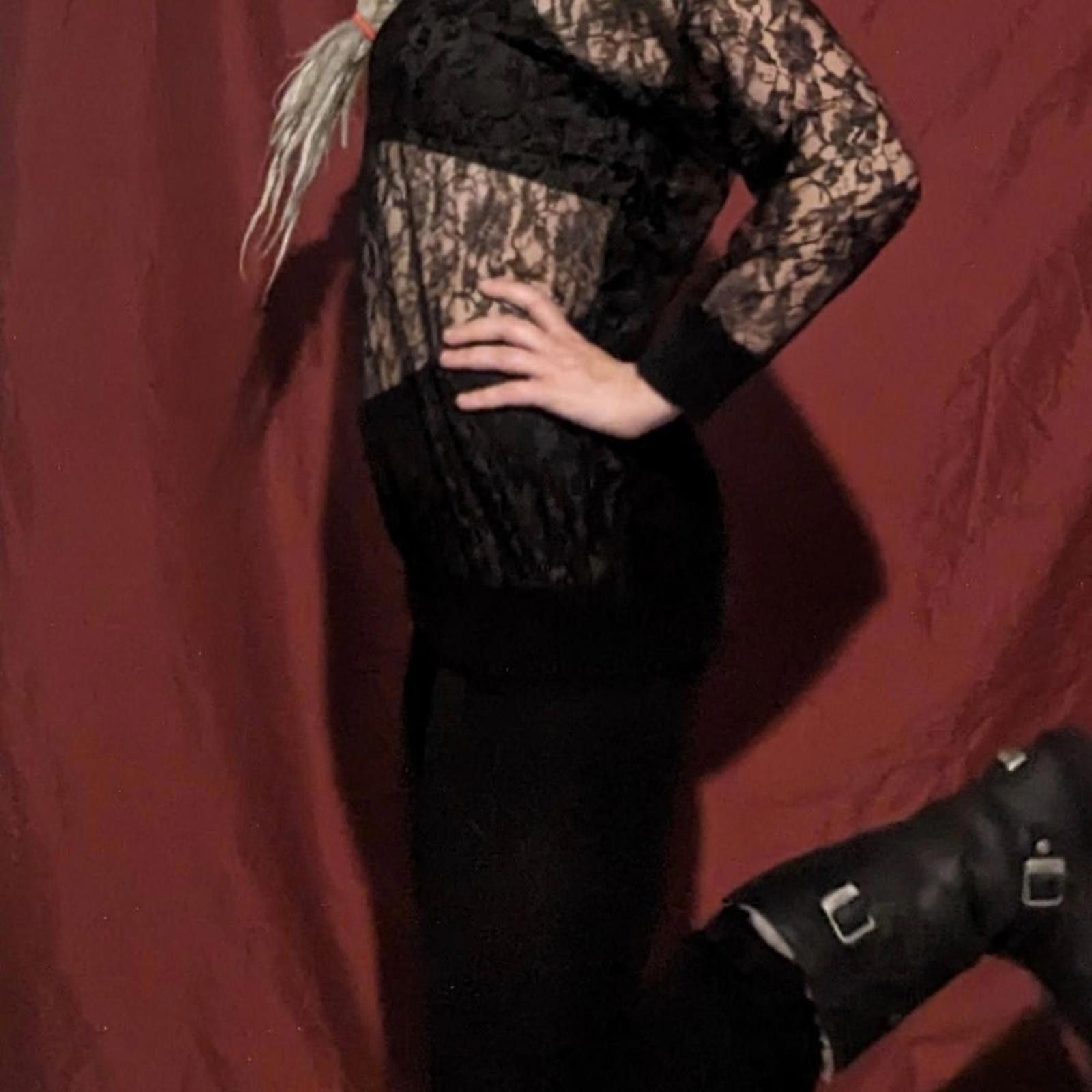 Designer VTG 80s Black Lace Sheer Whimsigoth Sweater Size L / US 10 / IT 46 - 5 Thumbnail