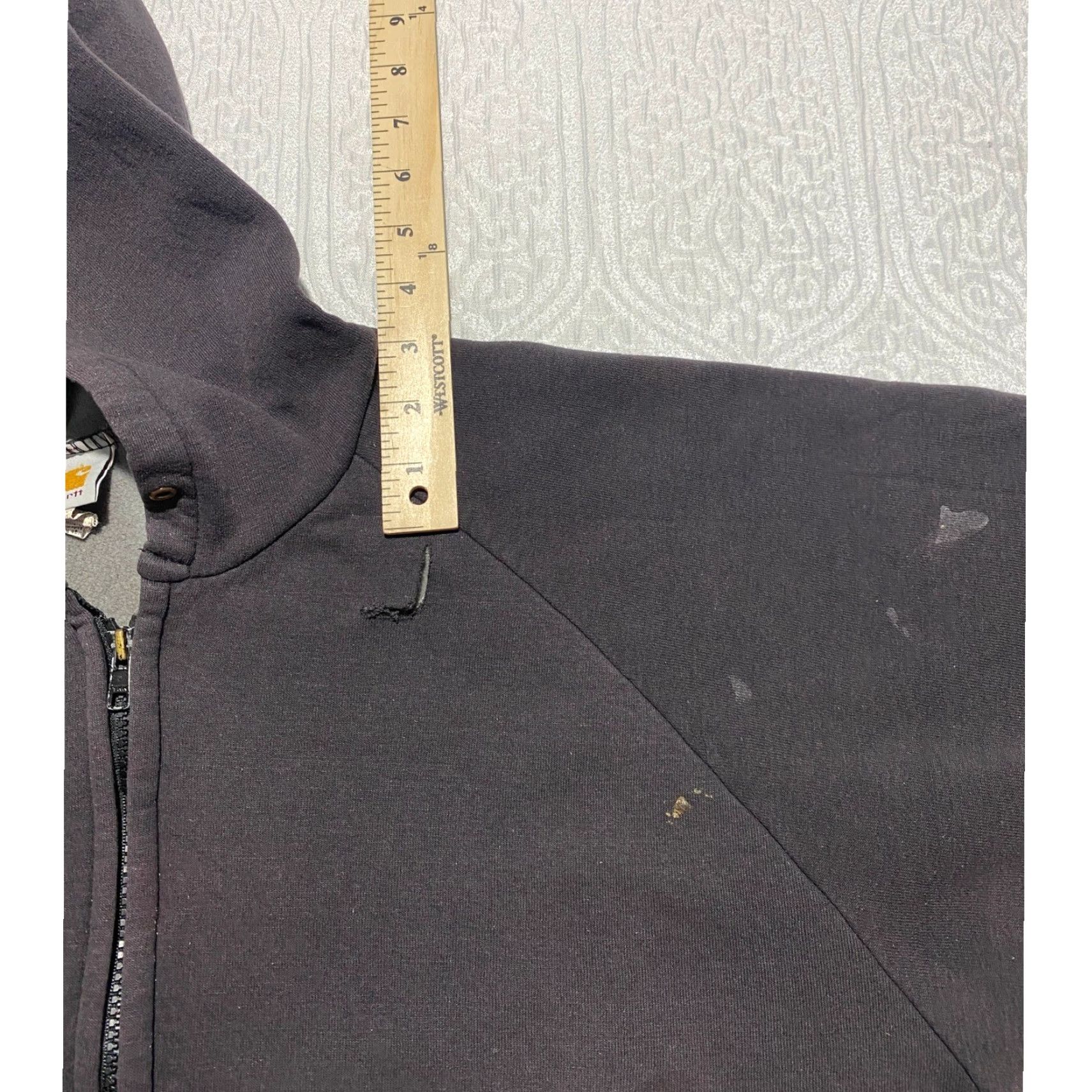 Carhartt VINTAGE Carhartt K131 BLK Thermal Lined Hoodie Mens XL Black Distressed Thrashed Size US XL / EU 56 / 4 - 2 Thumbnail