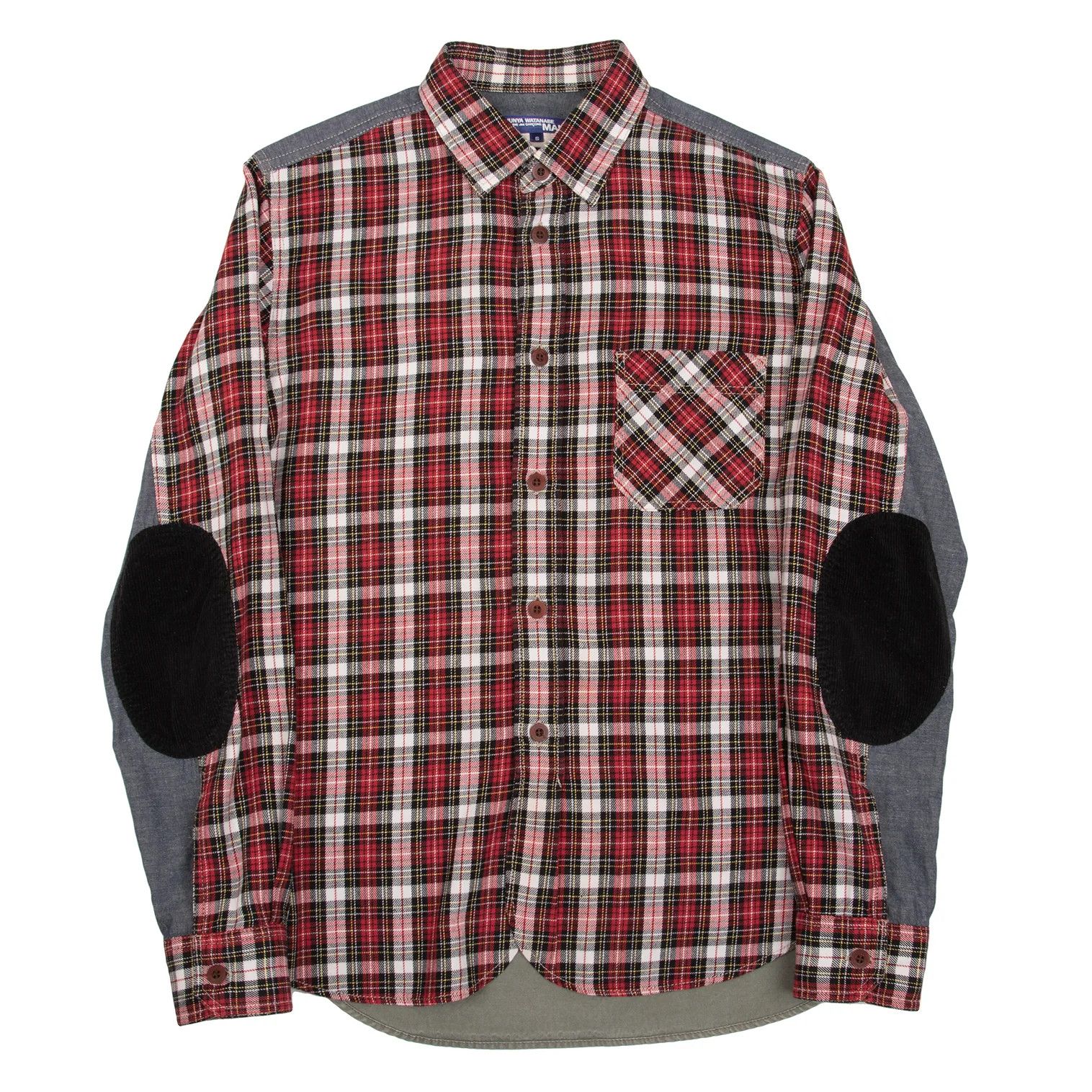 Junya Watanabe Elbow Patch Check Shirt in Red, White, and Khaki Size US S / EU 44-46 / 1 - 1 Thumbnail