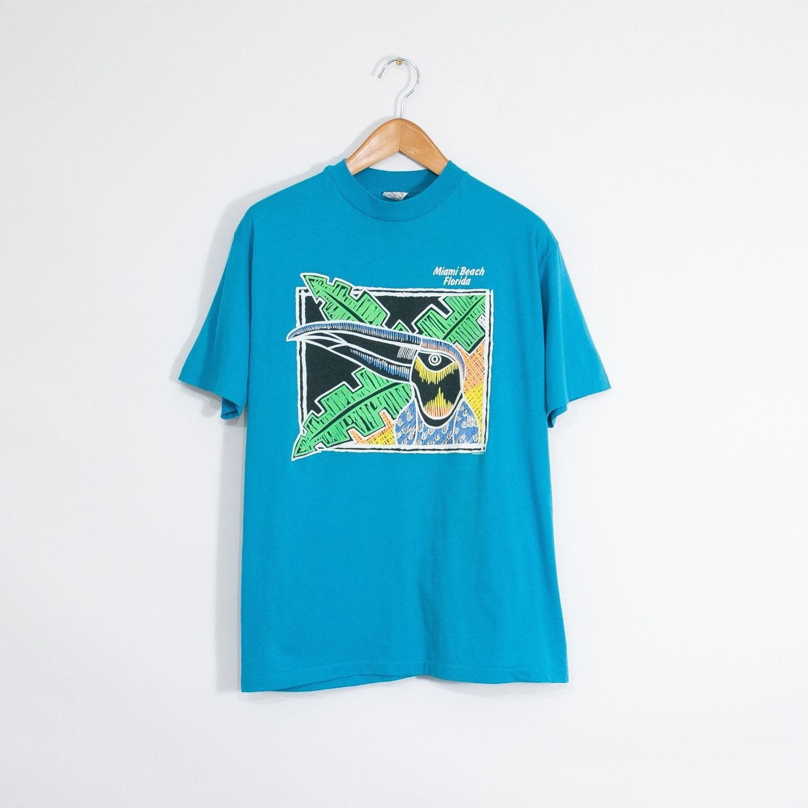Vintage Vintage 90s Miami Beach Florida T Shirt Men XL Single Stitch Size US XL / EU 56 / 4 - 1 Thumbnail