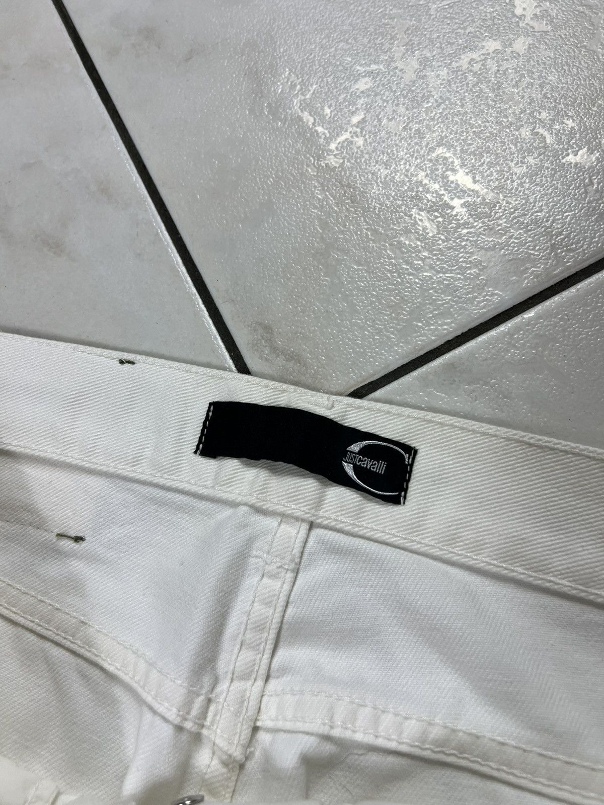 Roberto Cavalli Vintage Just Roberto Cavalli archive white denim jeans pants Size US 32 / EU 48 - 13 Thumbnail