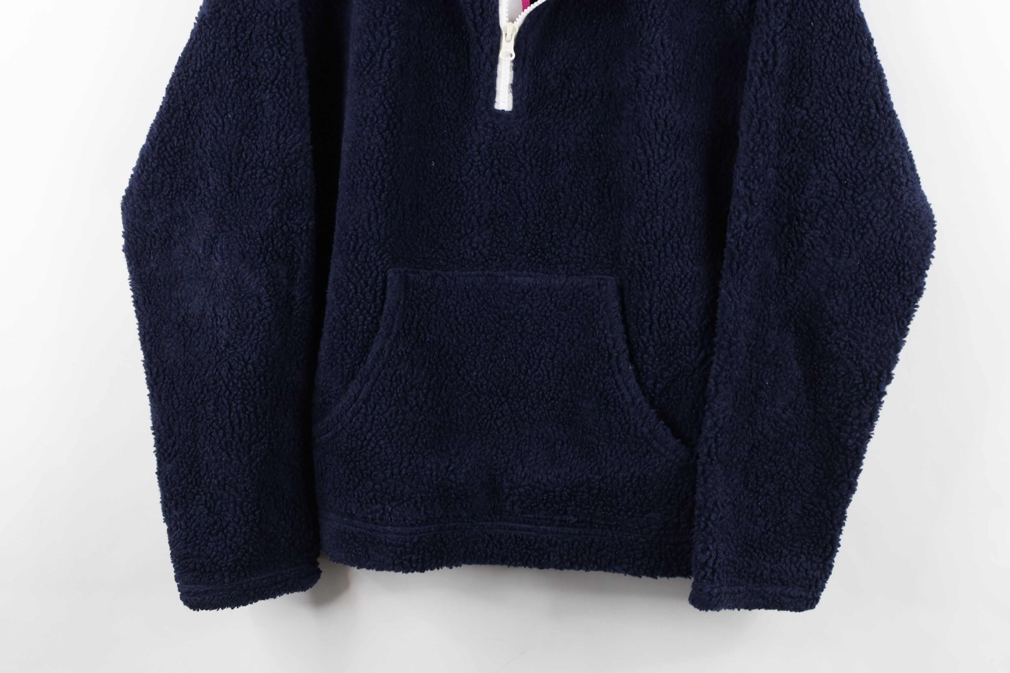 J.Crew J Crew Deep Pile Fleece Half Zip Pullover Sweater Navy Blue Size M / US 6-8 / IT 42-44 - 3 Thumbnail