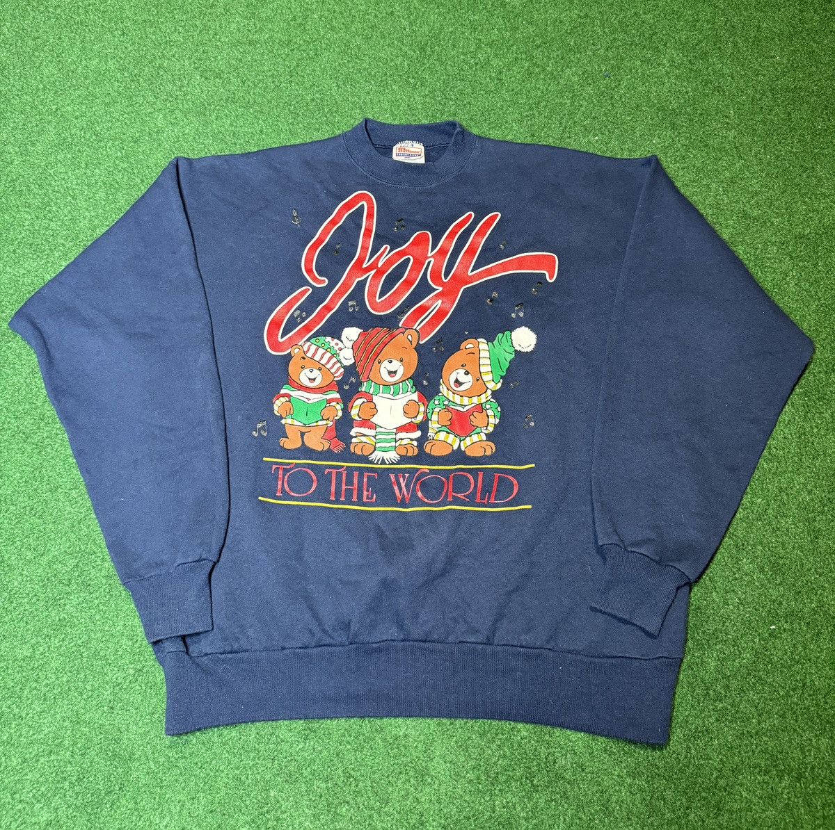 Vintage Vintage 90s Joy To The World Christmas Carol Sweatshirt Size US XL / EU 56 / 4 - 1 Thumbnail
