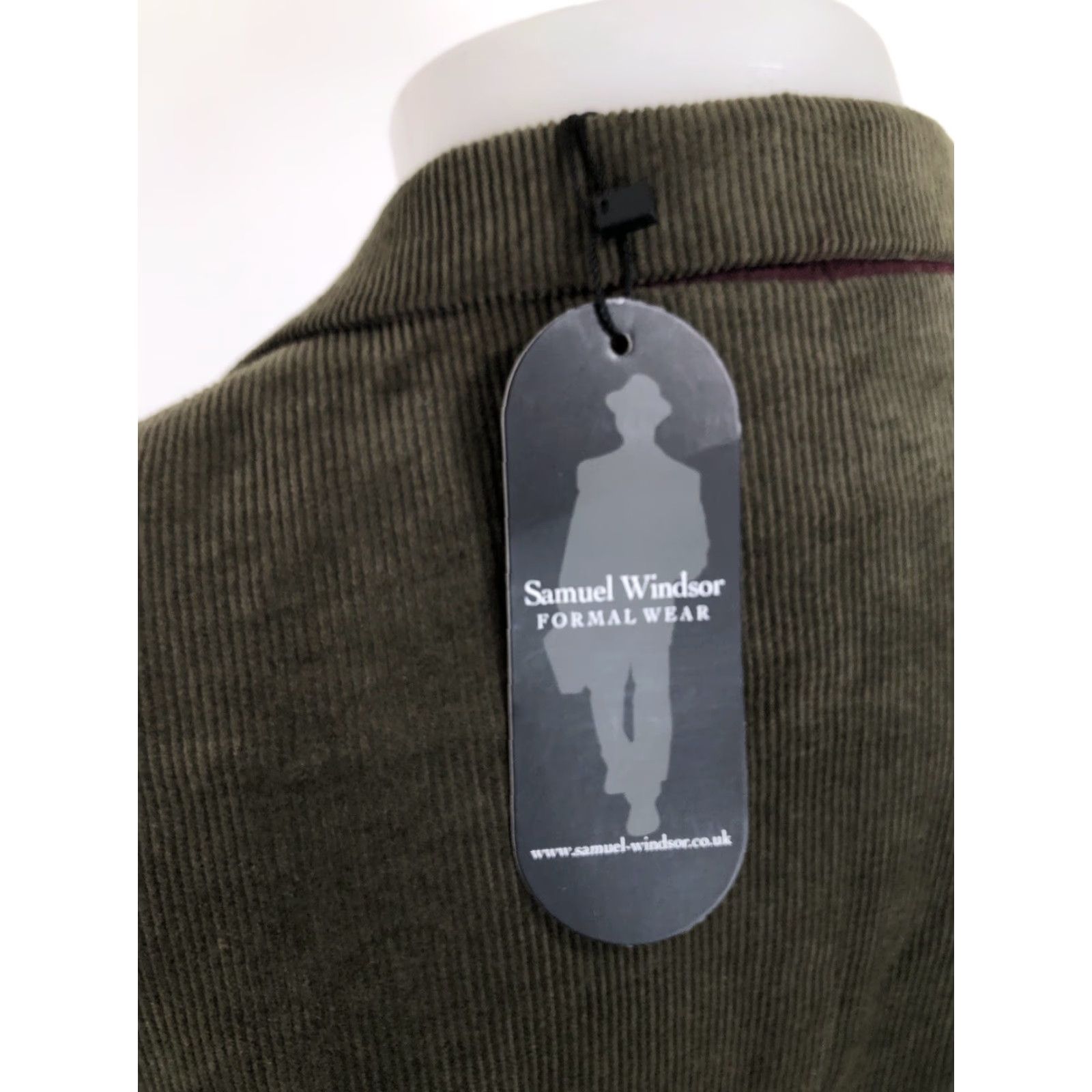 Vintage SAMUEL WINDSOR - Blazer - Corduroy 40 R - Men - Dark Olive - Jacket Size 40R - 4 Thumbnail