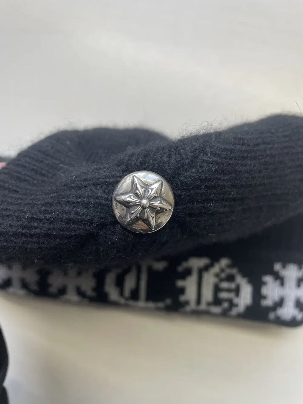 Chrome Hearts Chrome Hearts Cashmere CH Cross LOGO Black Beanie Size ONE SIZE - 5 Thumbnail