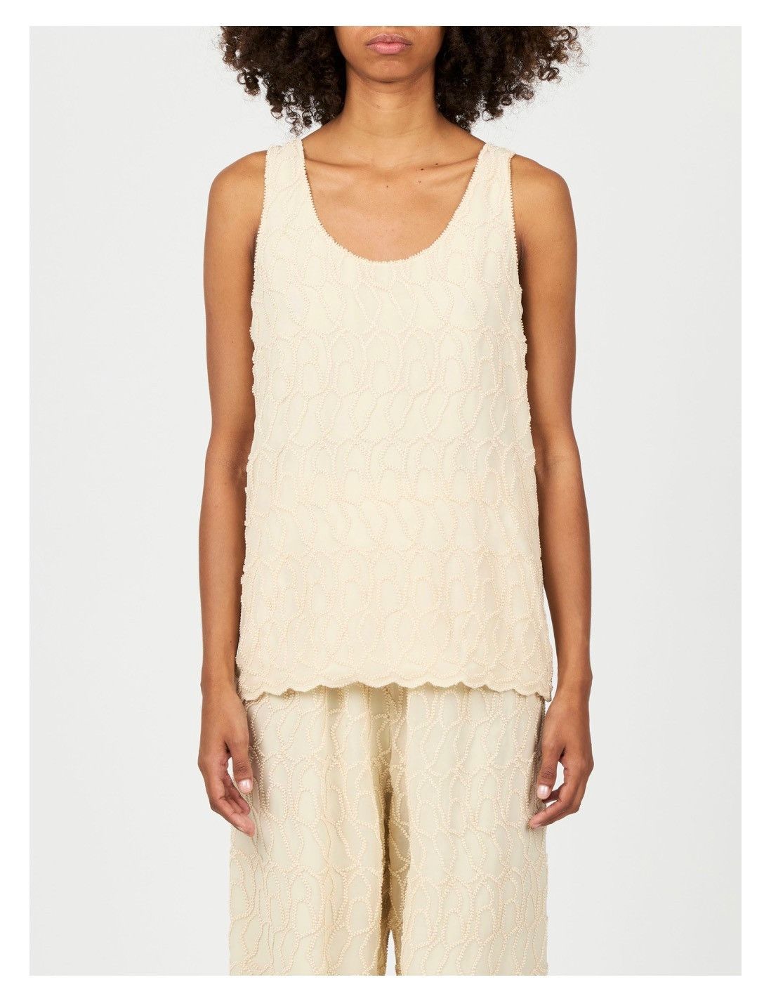 Loro Piana o1srvl11e0526 FAP3098 Paola Tank Top in Beige Size S / US 4 / IT 40 - 7 Thumbnail