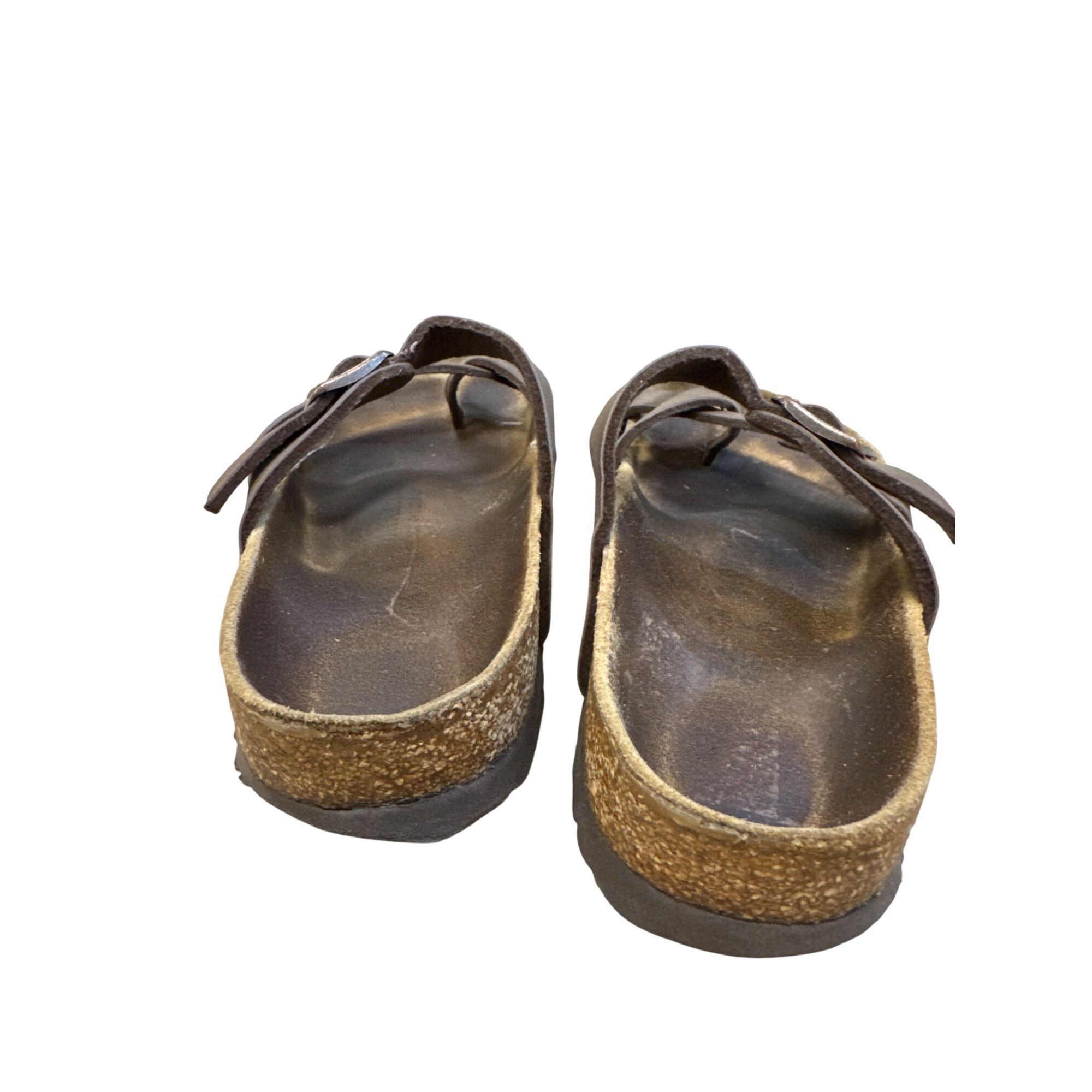 Birkenstock Birkenstock Womens Brown Leather Slip Sandals Size 6 SKU 819 Size US 6 / IT 36 - 7 Thumbnail