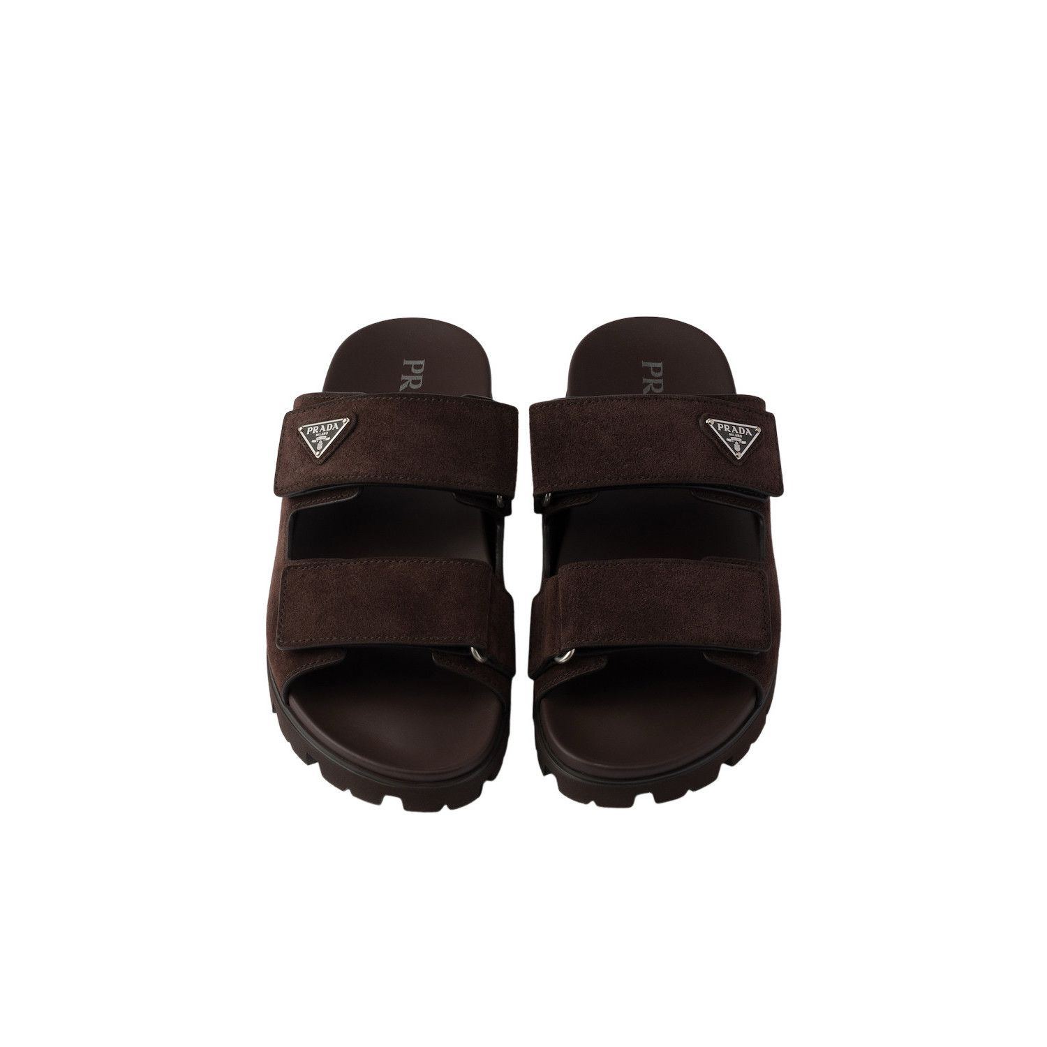 Prada PRADA $1250 Dark Brown Suede Sandals New & Authentic (Men's Size US 9.5 / EU 42-43 - 3 Thumbnail