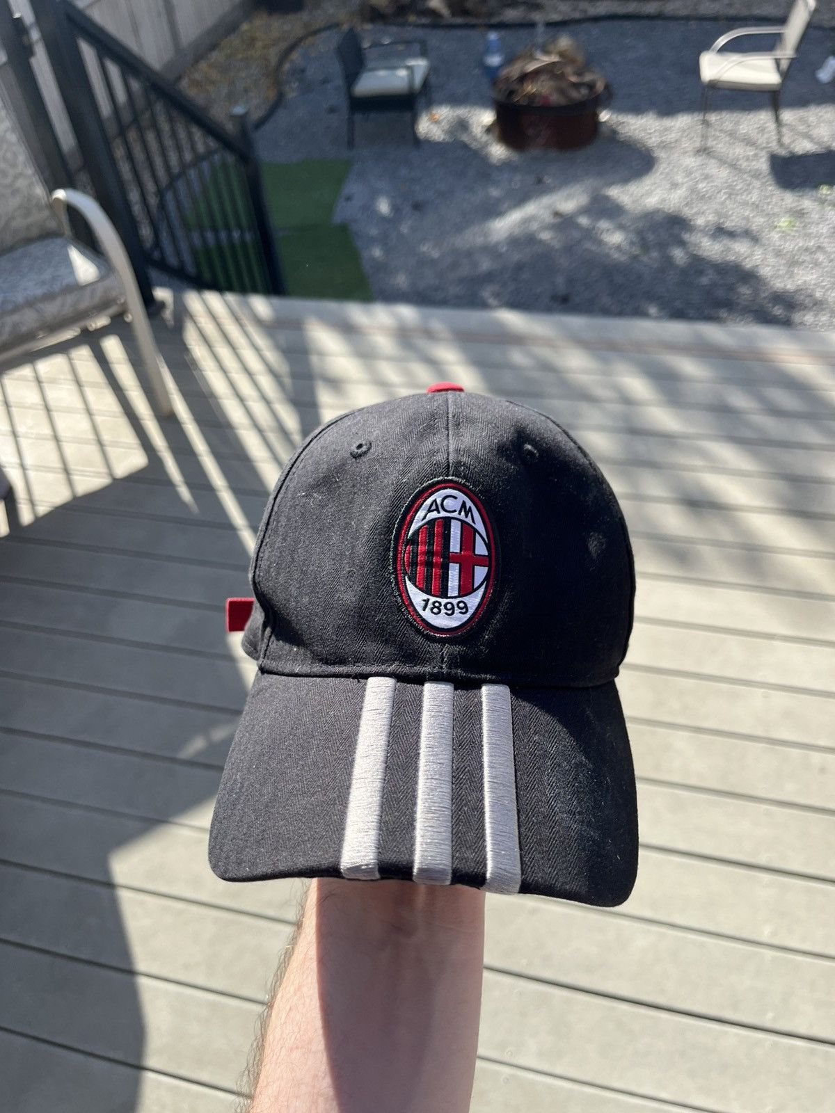 Adidas Vintage Adidas AC Milan Serie-A Three Stripe Logo Cap Size ONE SIZE - 5 Thumbnail
