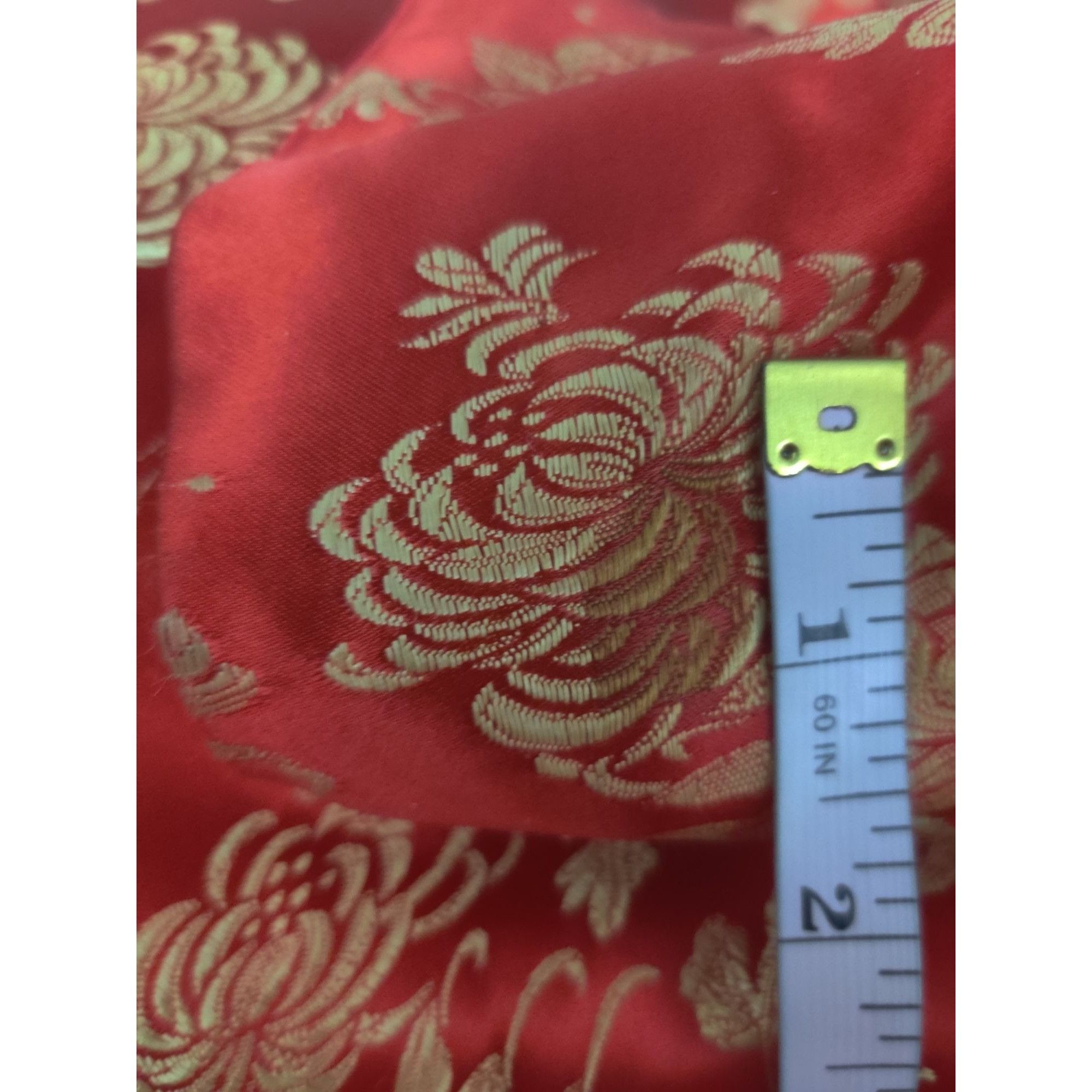 Vintage Womens S Red Jacket Brocade Vintage Chinese Gold Floral Frog Size S / US 4 / IT 40 - 7 Thumbnail