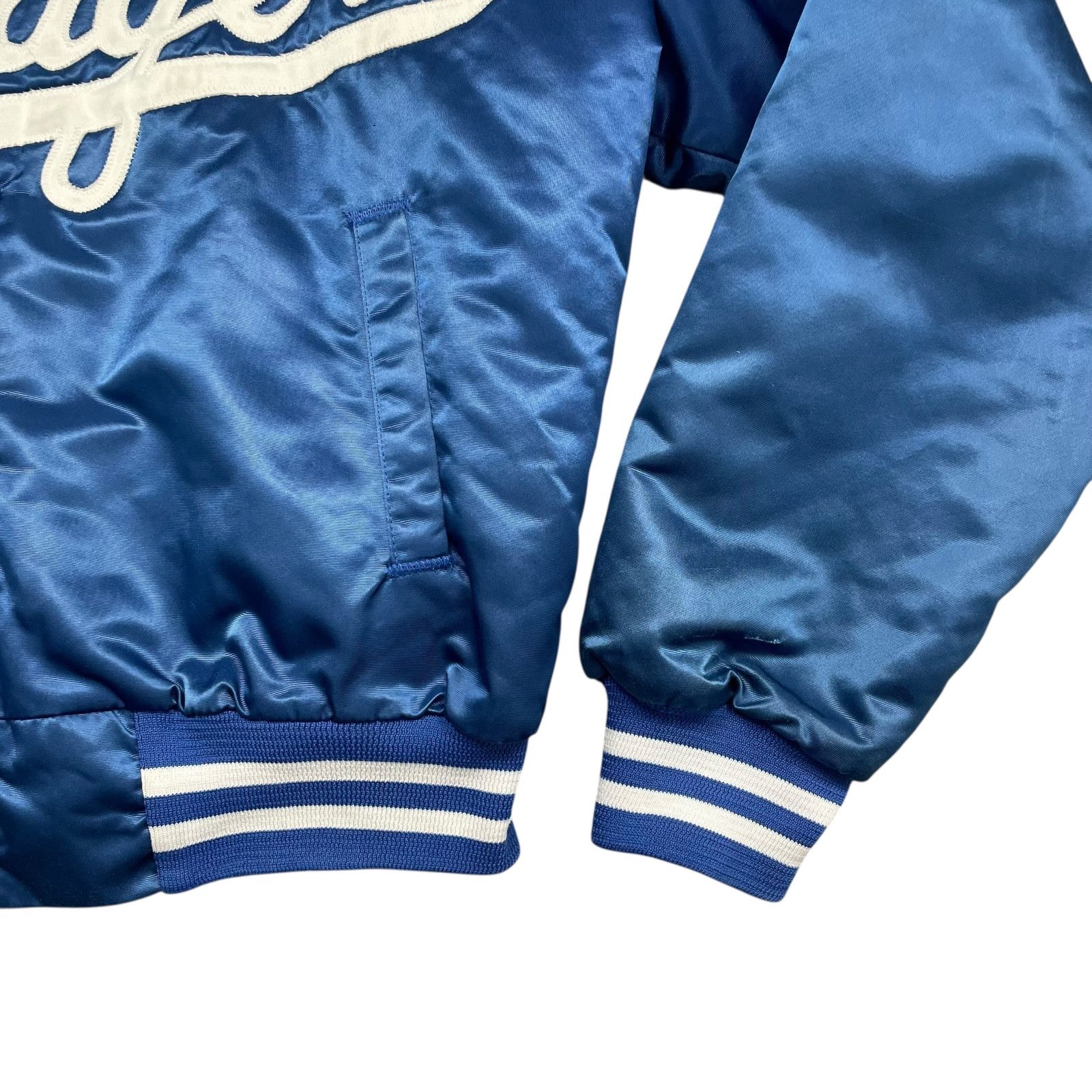 MLB VTG 90s LOS ANGELES DODGERS CHALK LINE SATIN BOMBER JACKET Size US L / EU 52-54 / 3 - 3 Thumbnail