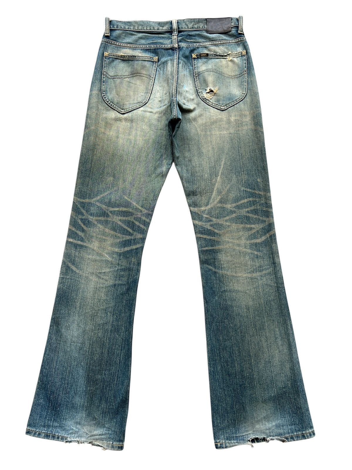 Vintage Lee Japanese Distressed Flare Denim Jeans 32x34