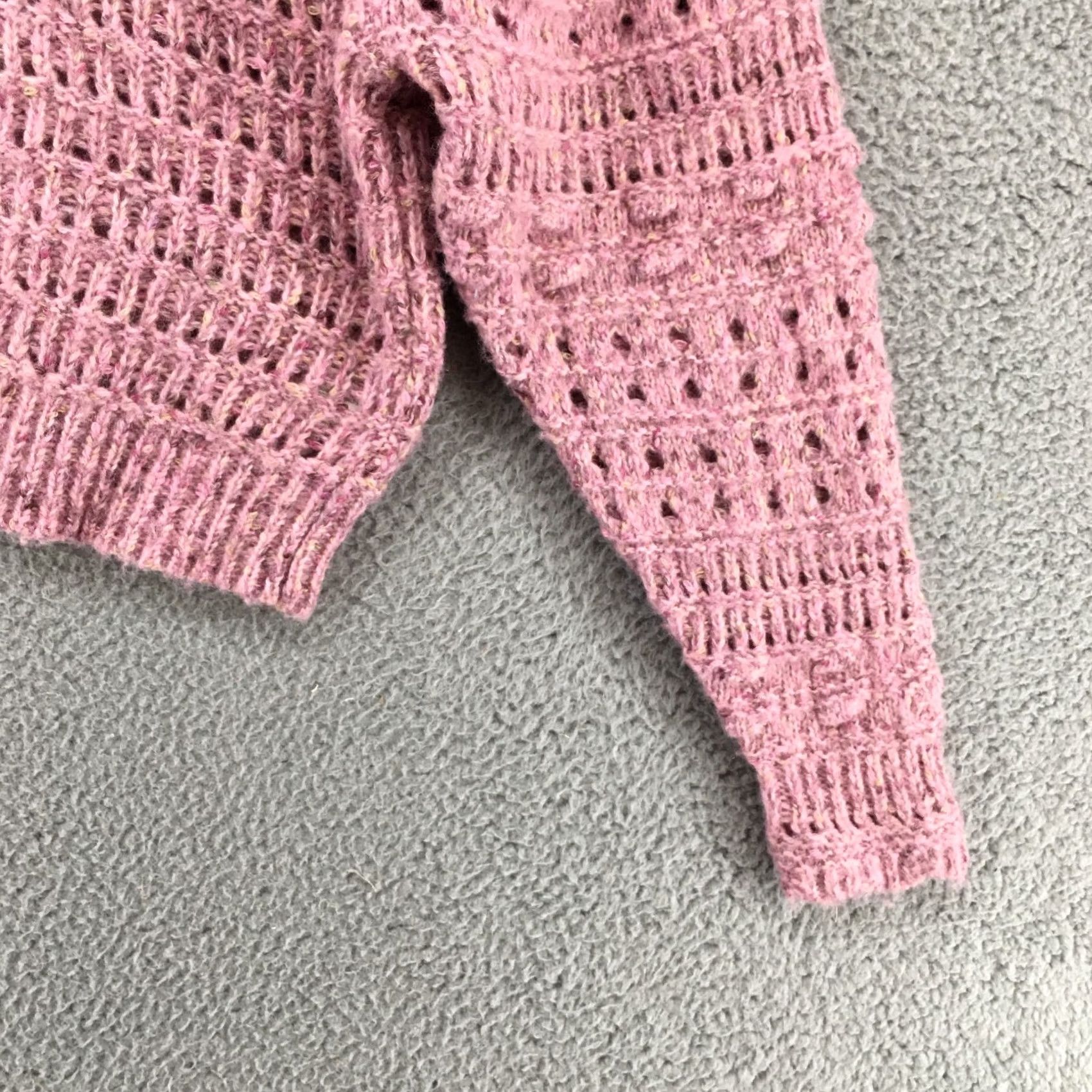 Vintage Universal Thread Cropped Sweater Womens XS Pink Knitted Pullover Long Sleeve Shirt Pullover Casual Knit Autumn Fall Womens XS Pink Size XS / US 0-2 / IT 36-38 - 4 Thumbnail