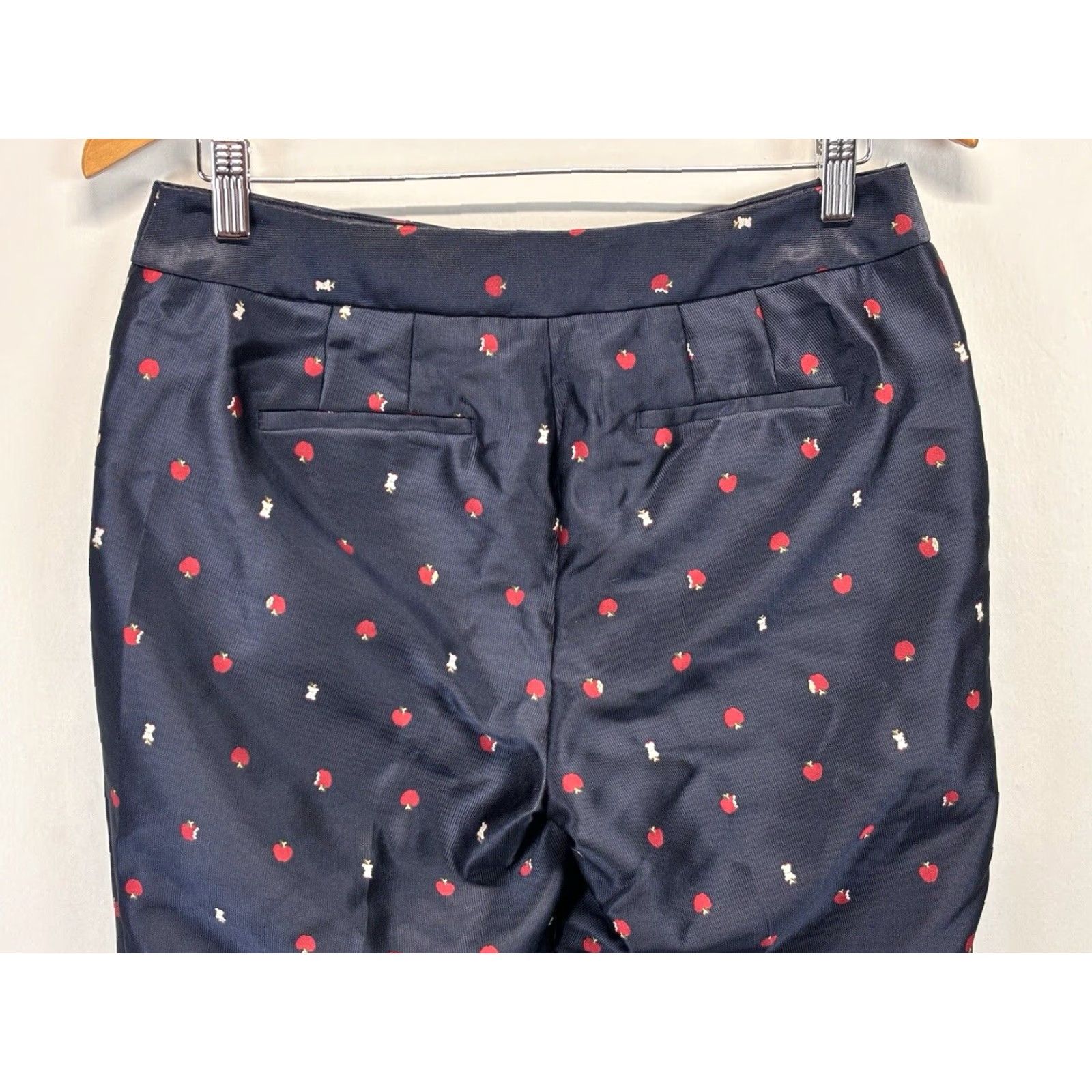 Talbots Talbots NEW! Apple Print Slim Ankle Pants Sz 4 Navy Teacher Size 27" / US 4 / IT 40 - 4 Thumbnail
