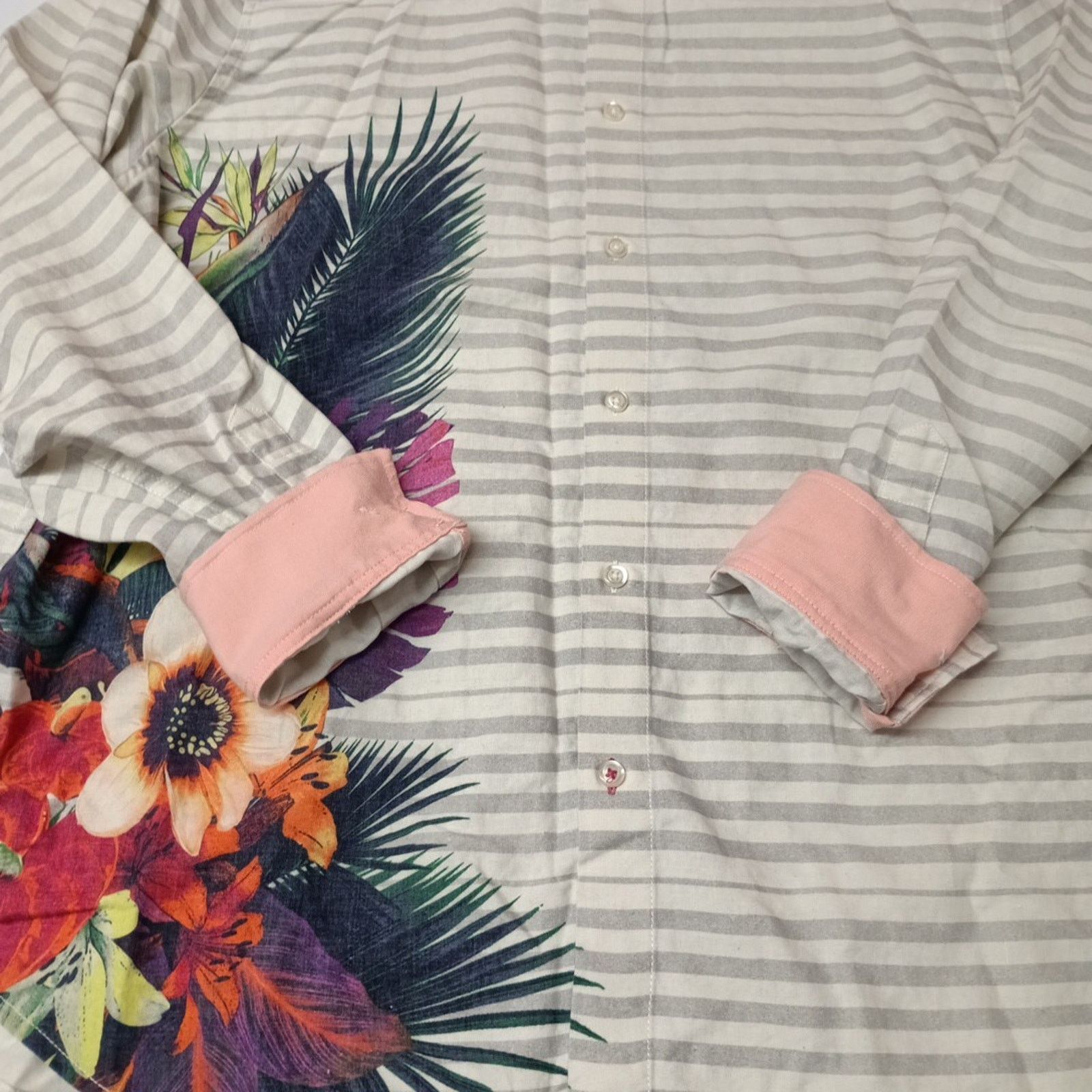 Tommy Bahama Tommy Bahama Shirt Men's XL White Gray Stripe Linen Blend Size US XL / EU 56 / 4 - 3 Thumbnail