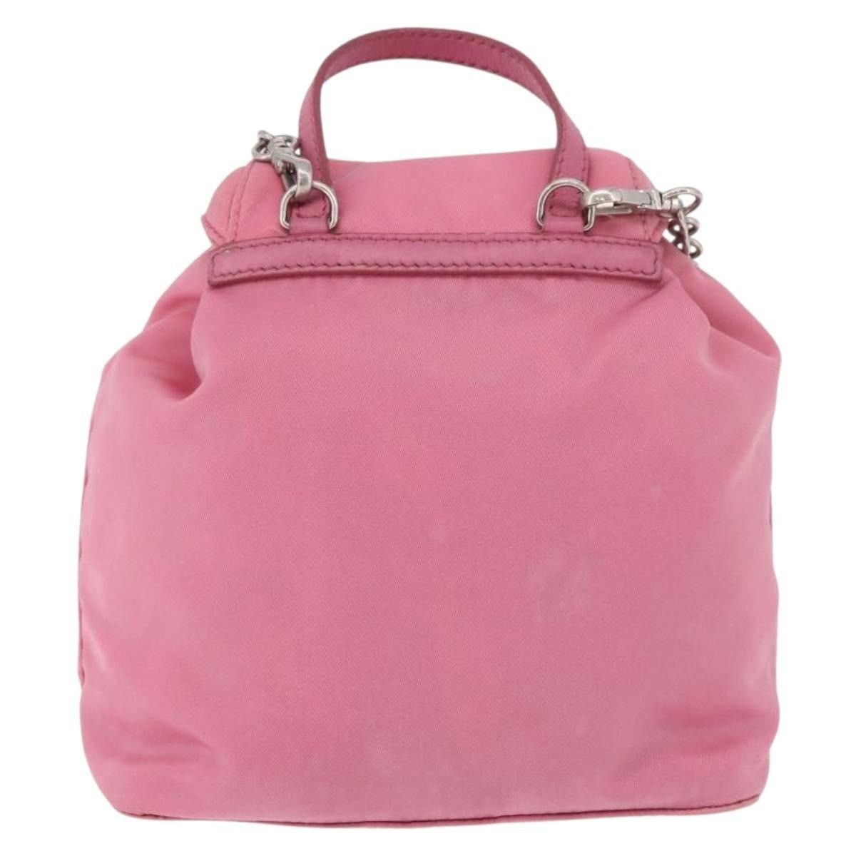 Prada Prada Nylon Chain Shoulder Bag Pink Size ONE SIZE - 2 Thumbnail