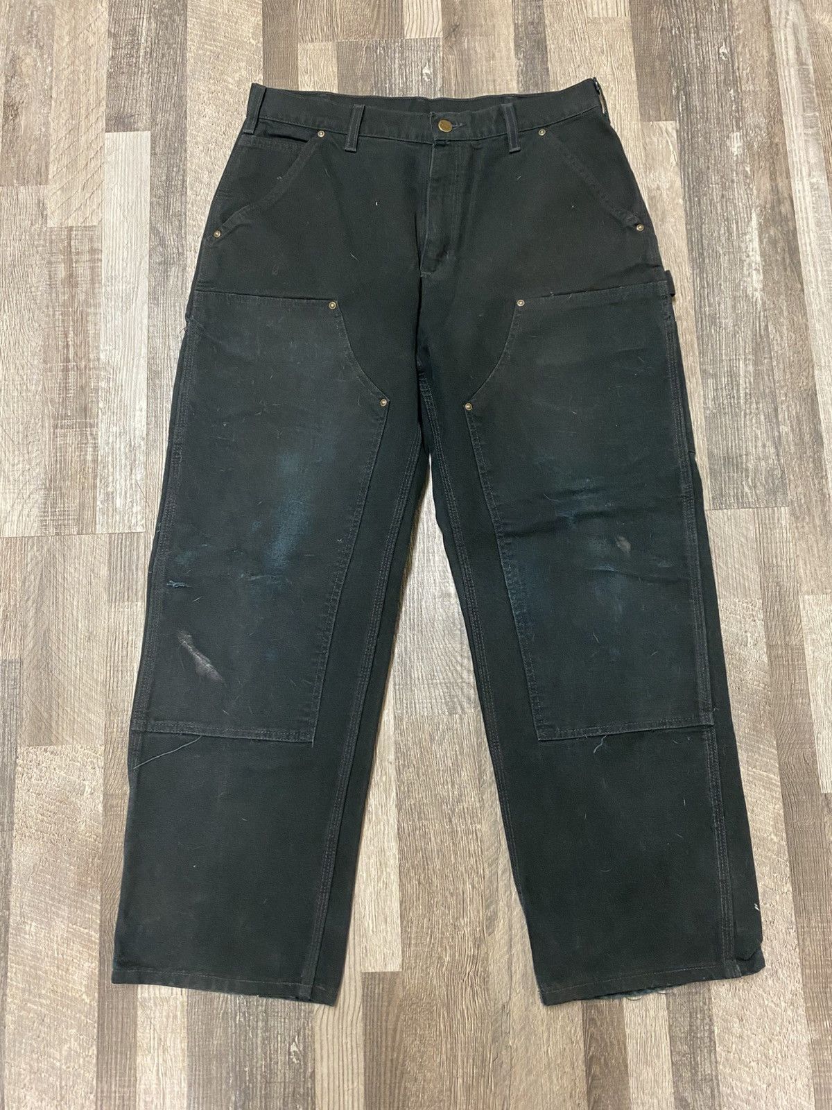 Carhartt Vintage Carhartt Double Knee Front Black Baggy Pants Y2K Size US 33 - 1 Thumbnail
