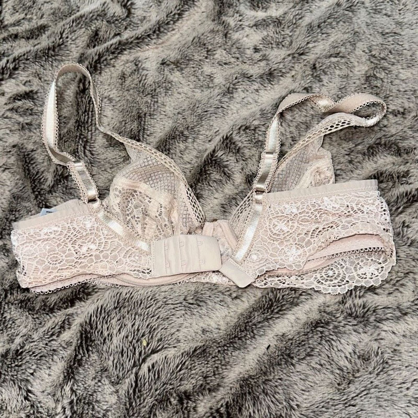 Freya Lingerie Freya Peach Neutral Lace Underwire Bra | Size 30D Size ONE SIZE - 4 Thumbnail